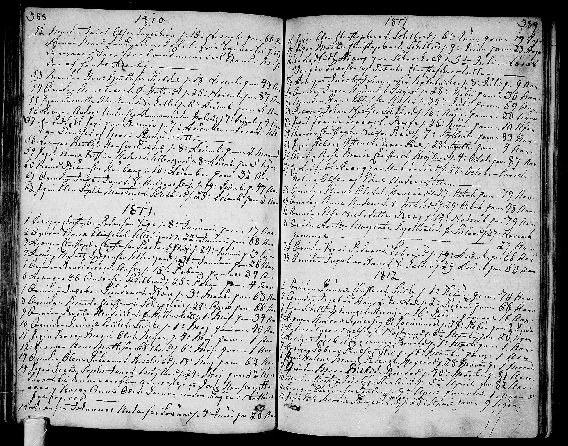 Andebu kirkebøker, AV/SAKO-A-336/F/Fa/L0003: Parish register (official) no. 3 /1, 1803-1828, p. 388-389