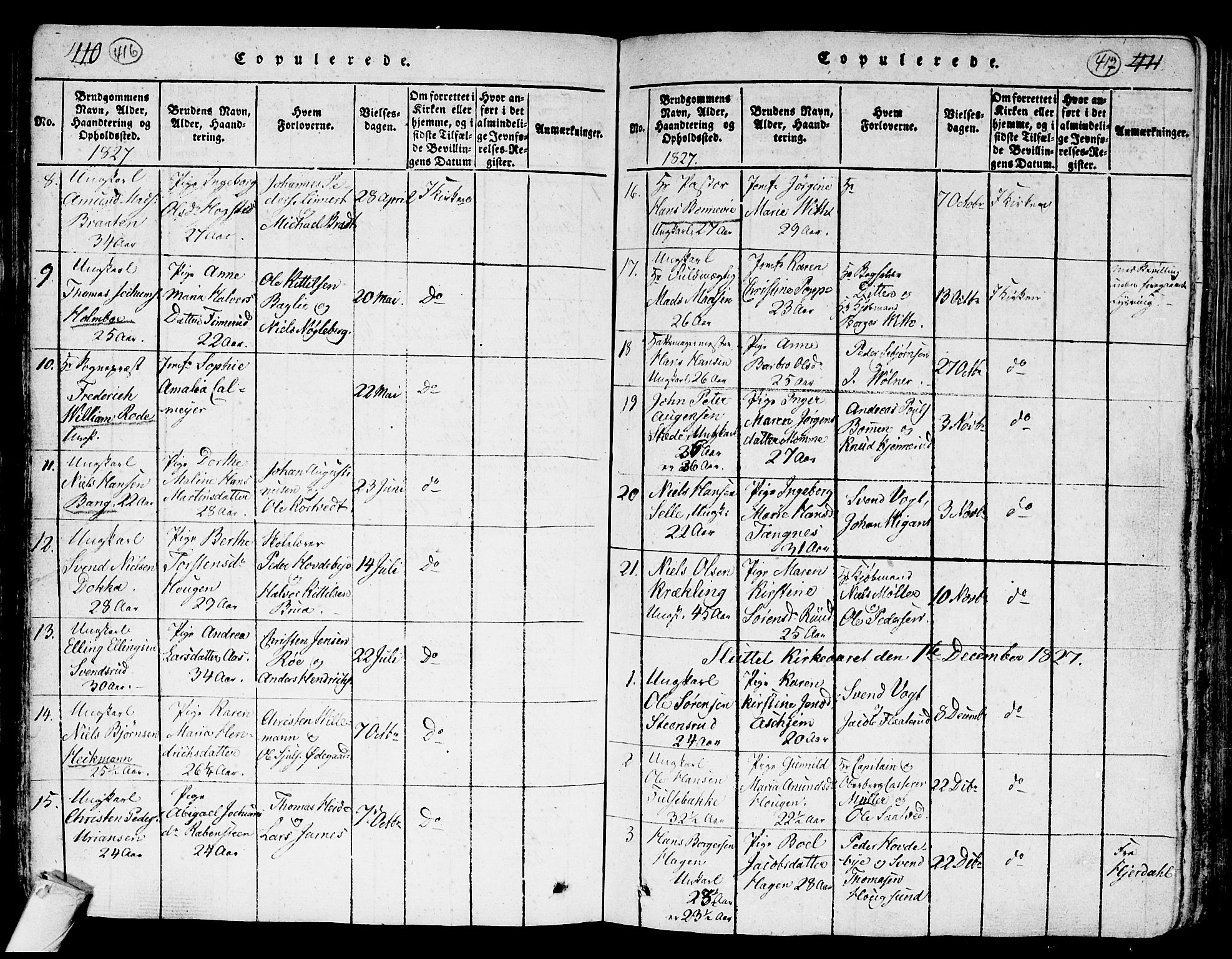 Kongsberg kirkebøker, AV/SAKO-A-22/G/Ga/L0001: Parish register (copy) no. 1, 1816-1839, p. 416-417