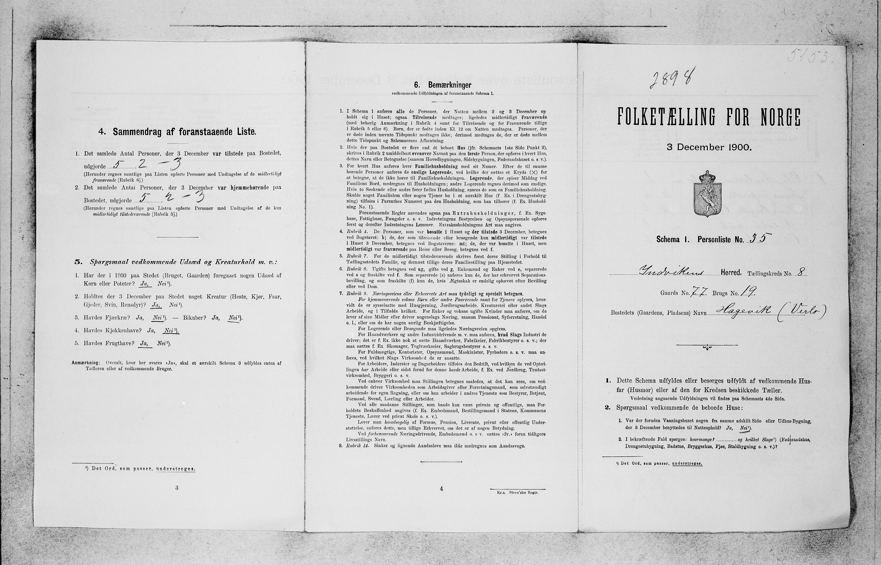 SAB, 1900 census for Innvik, 1900, p. 64