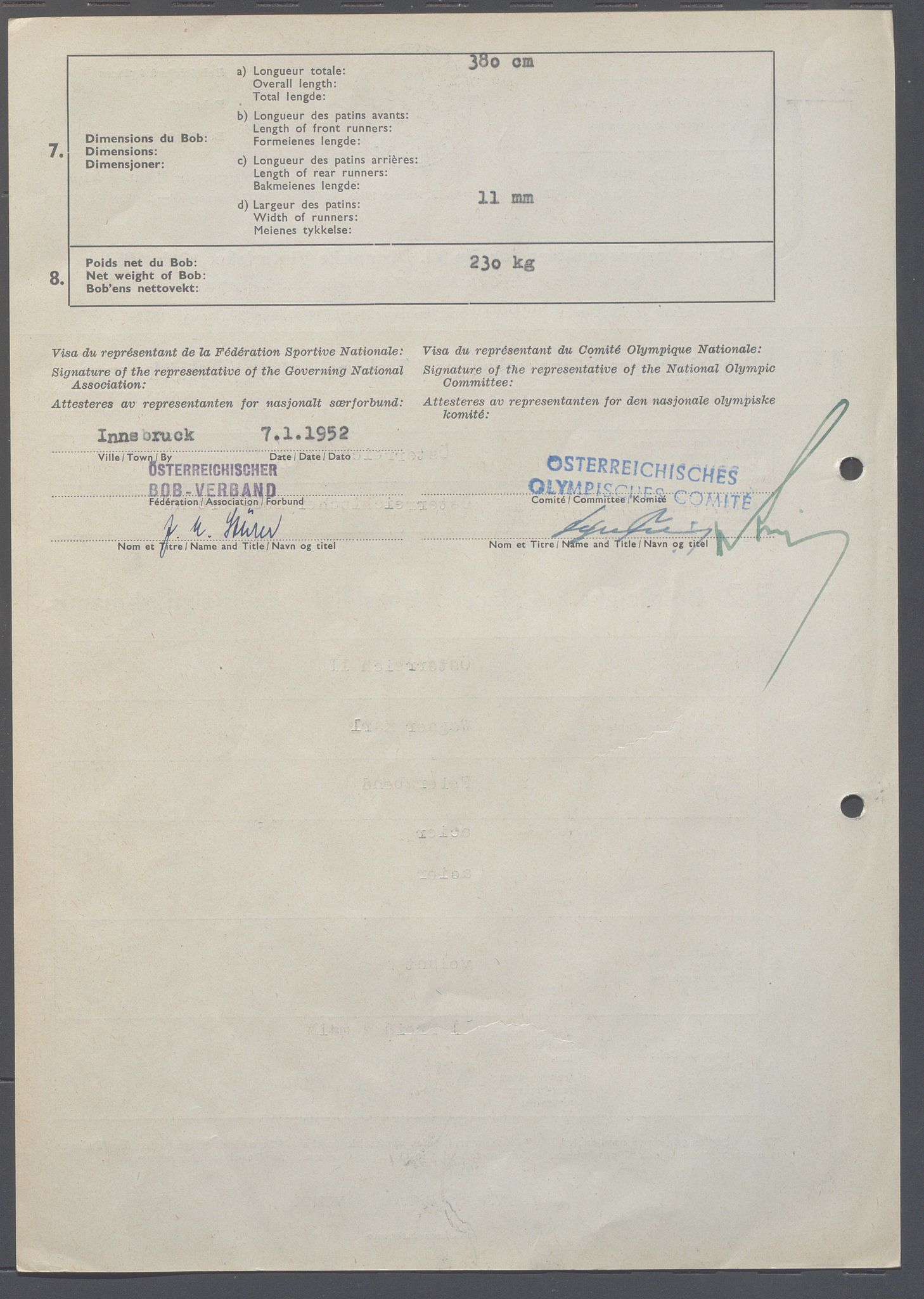 Organisasjonskomiteen for de VI. olympiske vinterleker, OBA/A-20130/H/Ha, 1951-1952, p. 1656