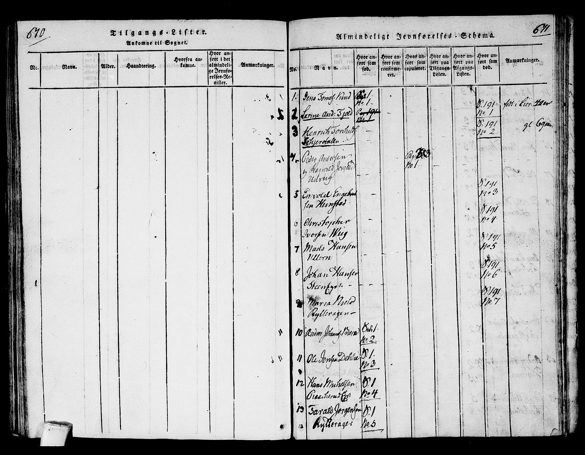 Hole kirkebøker, AV/SAKO-A-228/F/Fa/L0004: Parish register (official) no. I 4, 1814-1833, p. 670-671