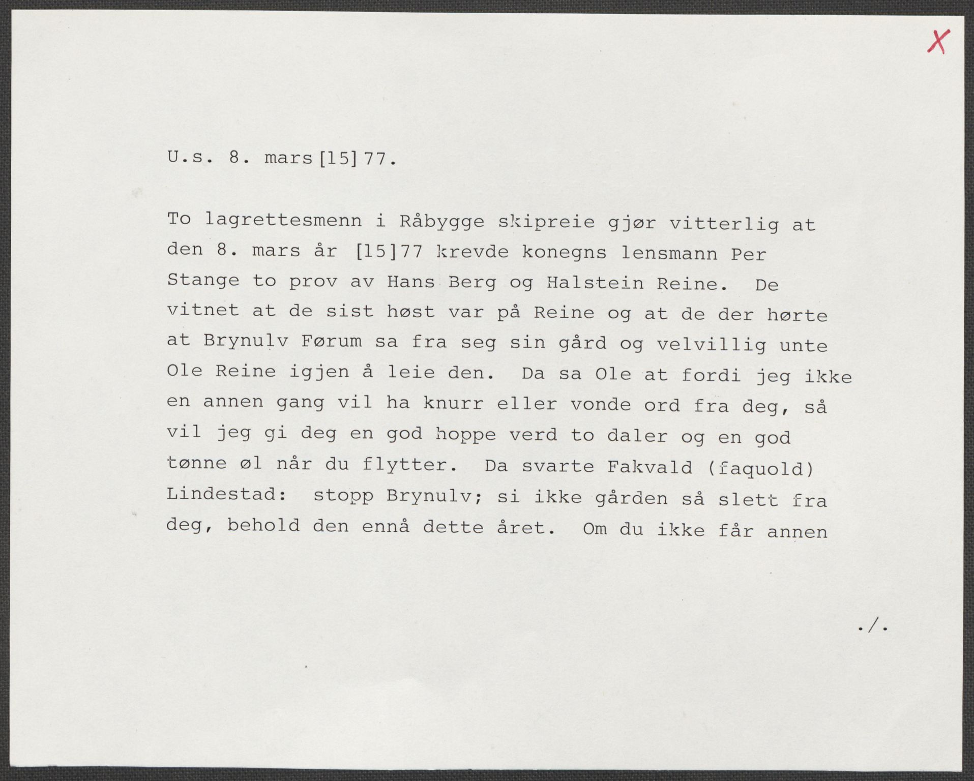 Riksarkivets diplomsamling, RA/EA-5965/F15/L0022: Prestearkiv - Vestfold, 1573-1670, p. 47