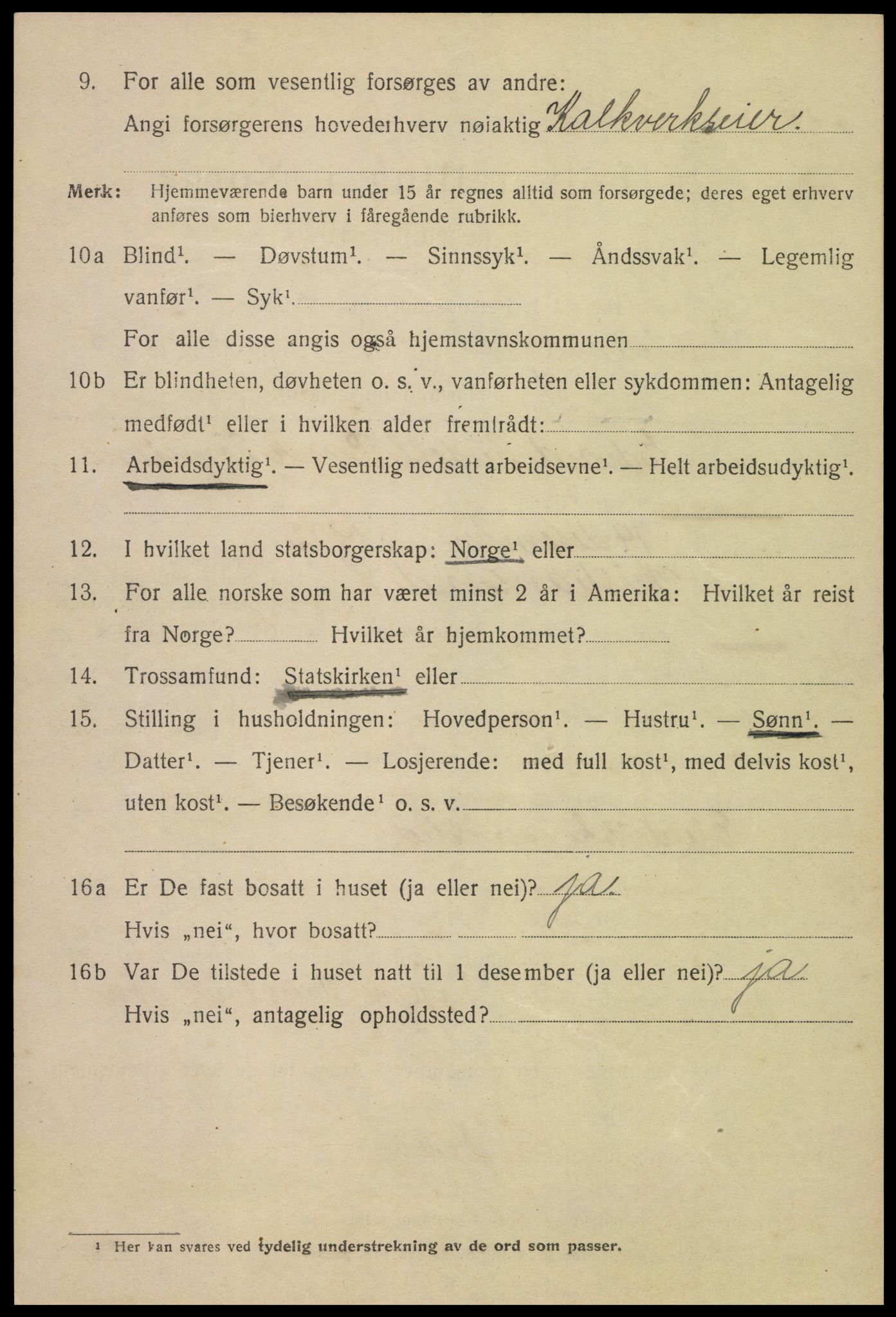 SAK, 1920 census for Kristiansand, 1920, p. 18200