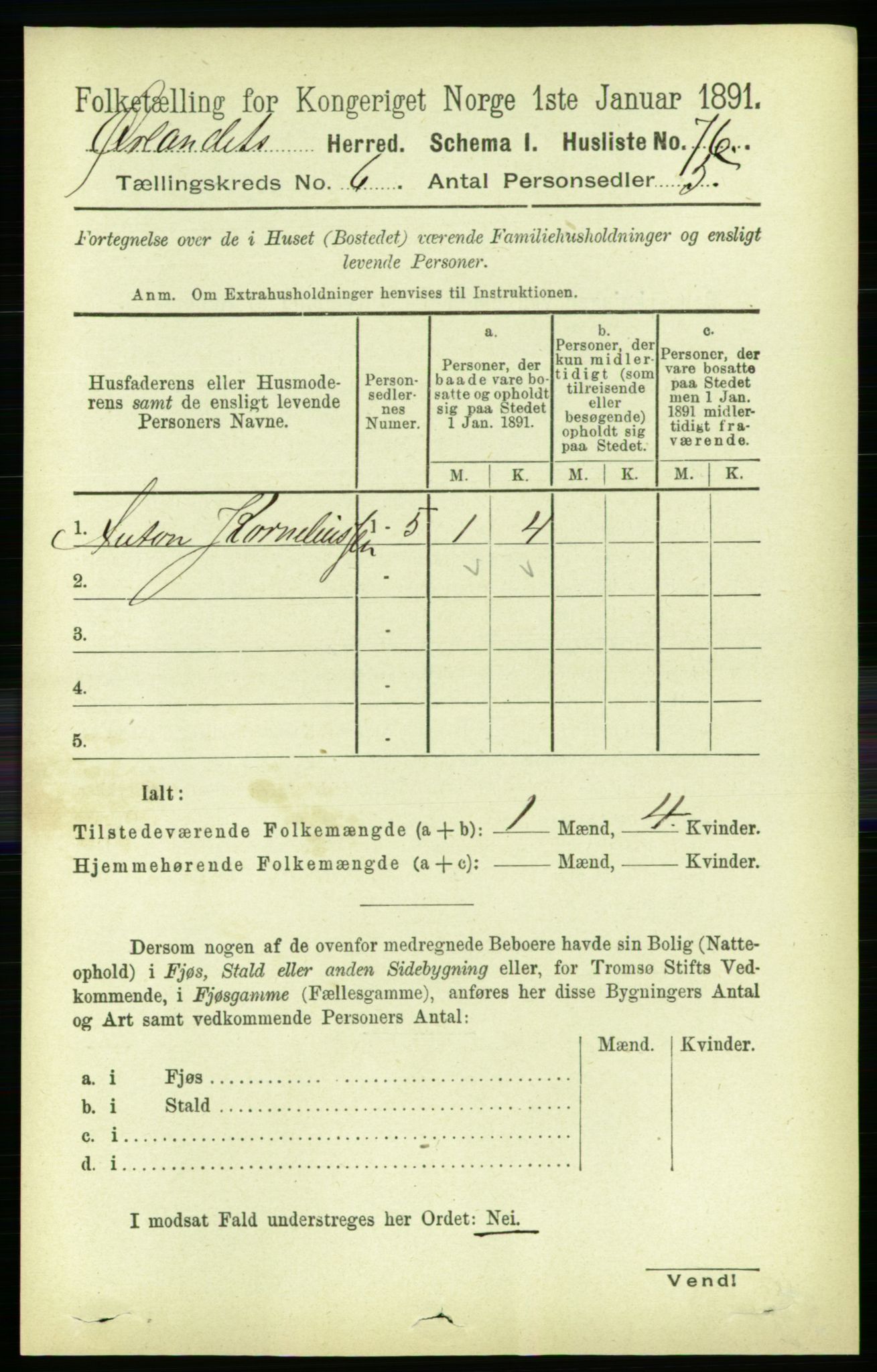 RA, 1891 census for 1621 Ørland, 1891, p. 1832