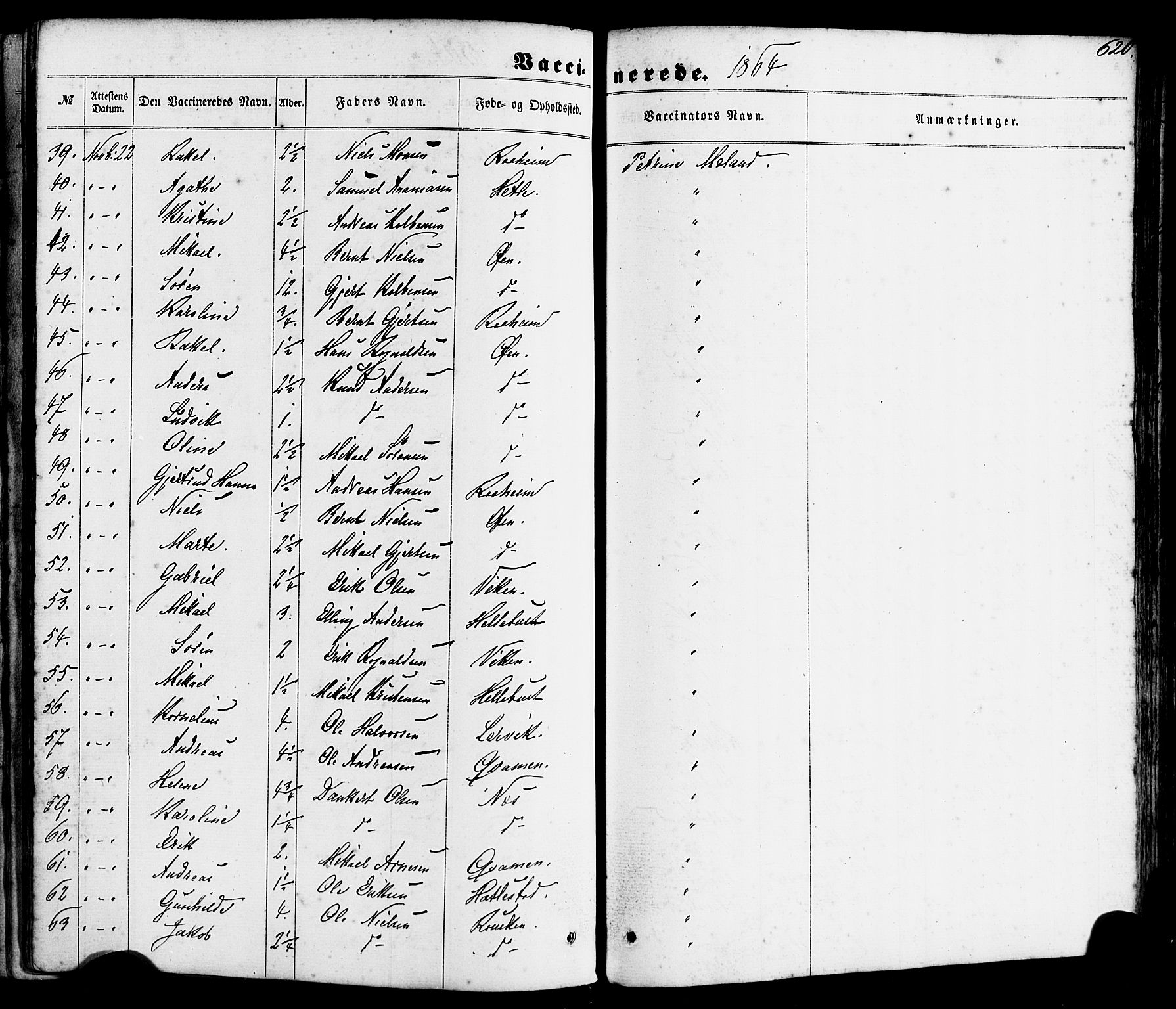 Gaular sokneprestembete, SAB/A-80001/H/Haa: Parish register (official) no. A 5, 1860-1881, p. 620