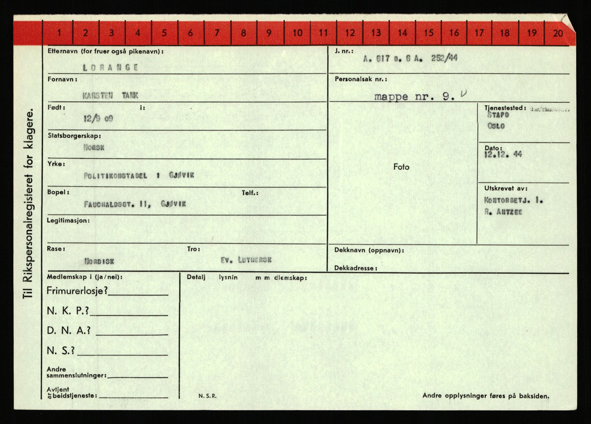 Statspolitiet - Hovedkontoret / Osloavdelingen, AV/RA-S-1329/C/Ca/L0010: Lind - Moksnes, 1943-1945, p. 660