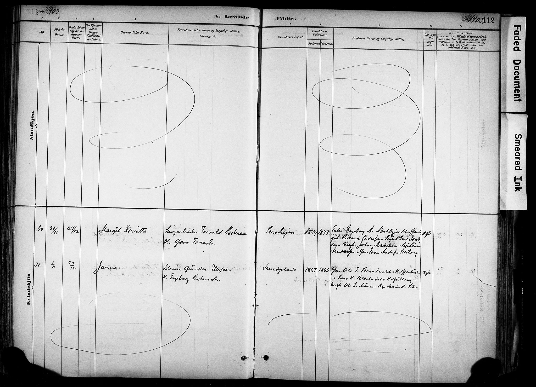 Alvdal prestekontor, AV/SAH-PREST-060/H/Ha/Haa/L0002: Parish register (official) no. 2, 1883-1906, p. 112