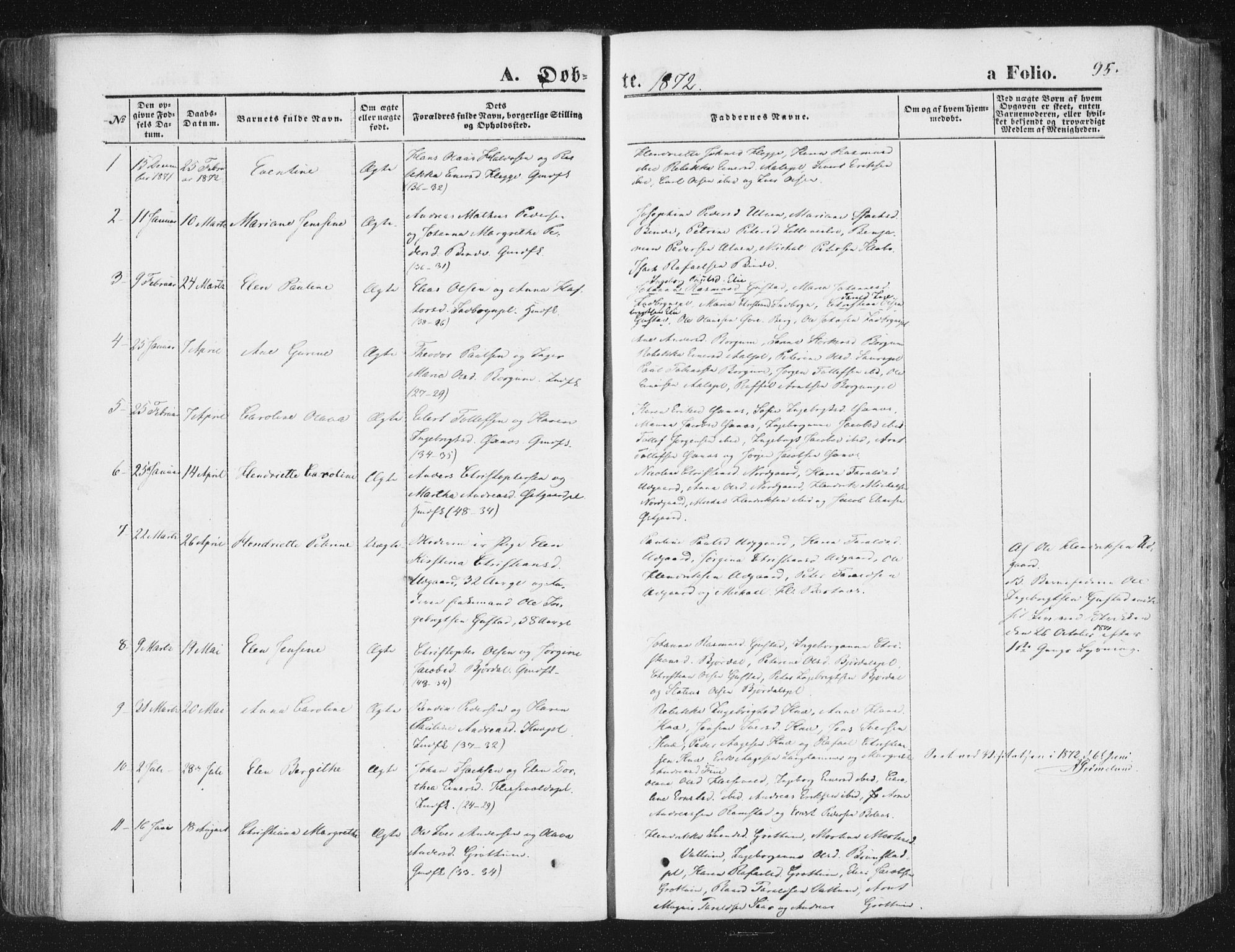 Ministerialprotokoller, klokkerbøker og fødselsregistre - Nord-Trøndelag, SAT/A-1458/746/L0447: Parish register (official) no. 746A06, 1860-1877, p. 95