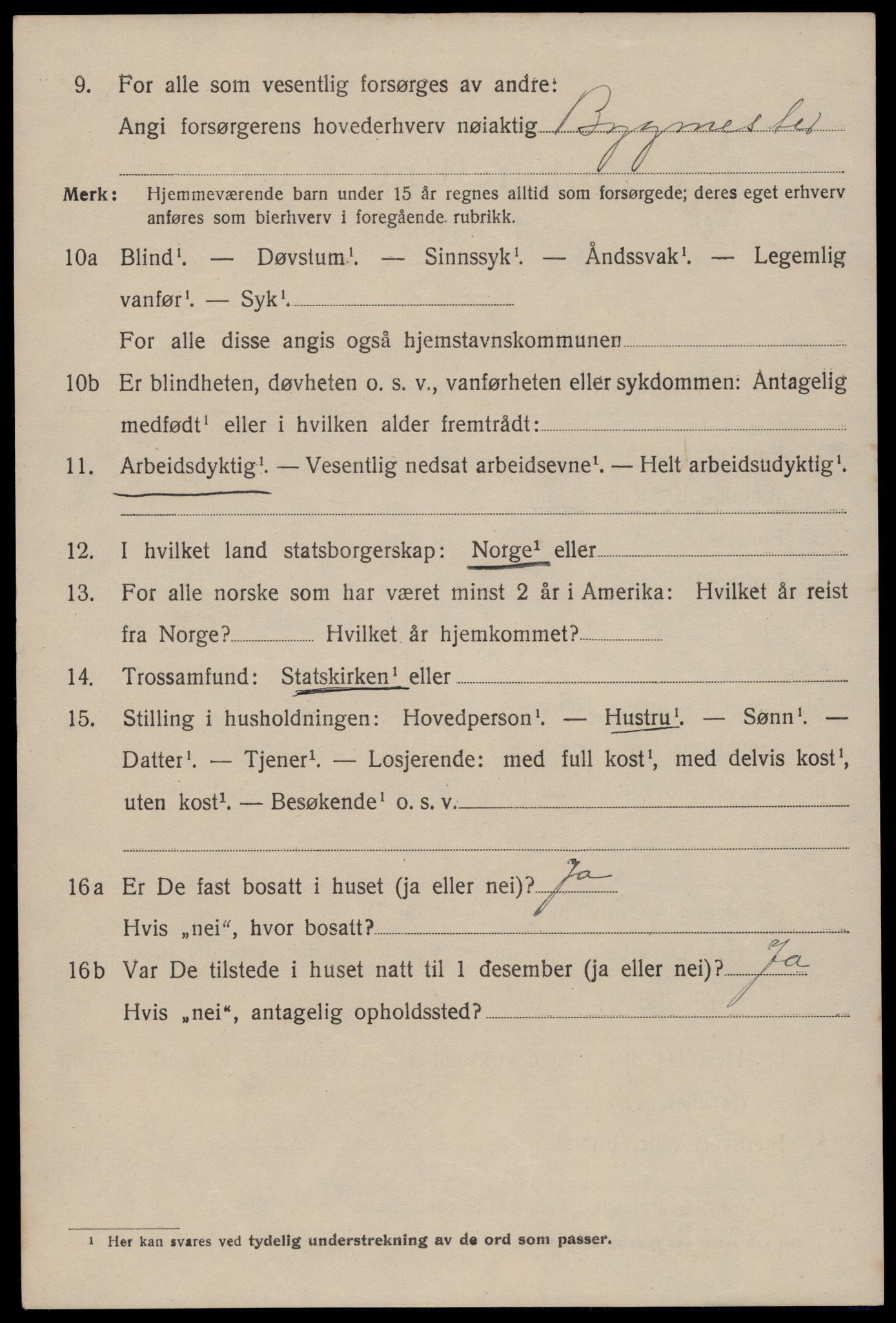 SAST, 1920 census for Stavanger, 1920, p. 61425