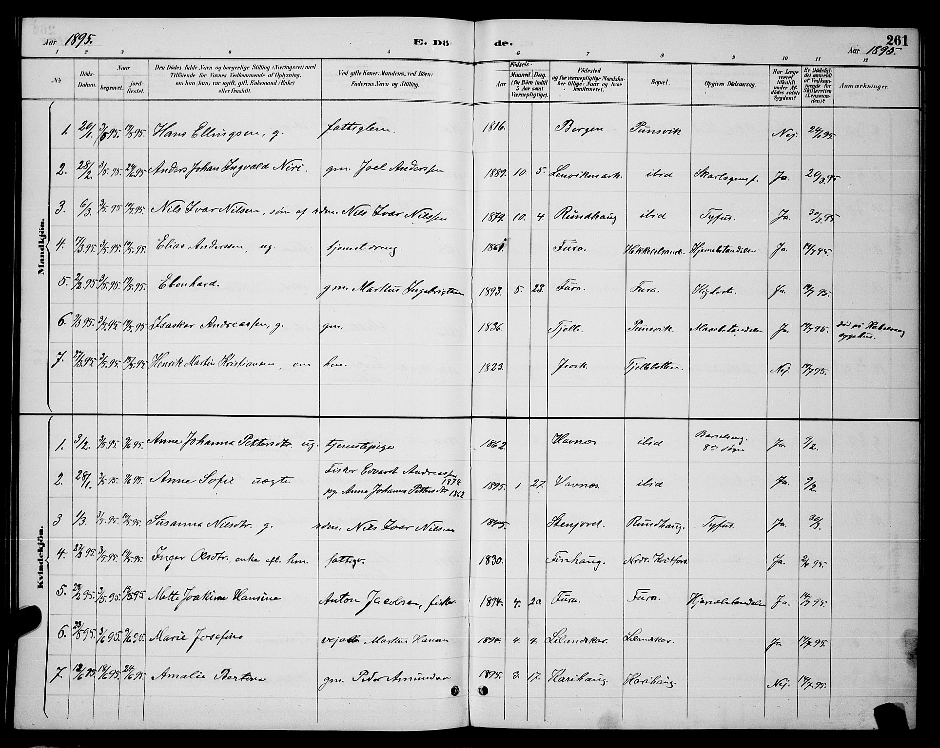 Ministerialprotokoller, klokkerbøker og fødselsregistre - Nordland, AV/SAT-A-1459/863/L0914: Parish register (copy) no. 863C04, 1886-1897, p. 261