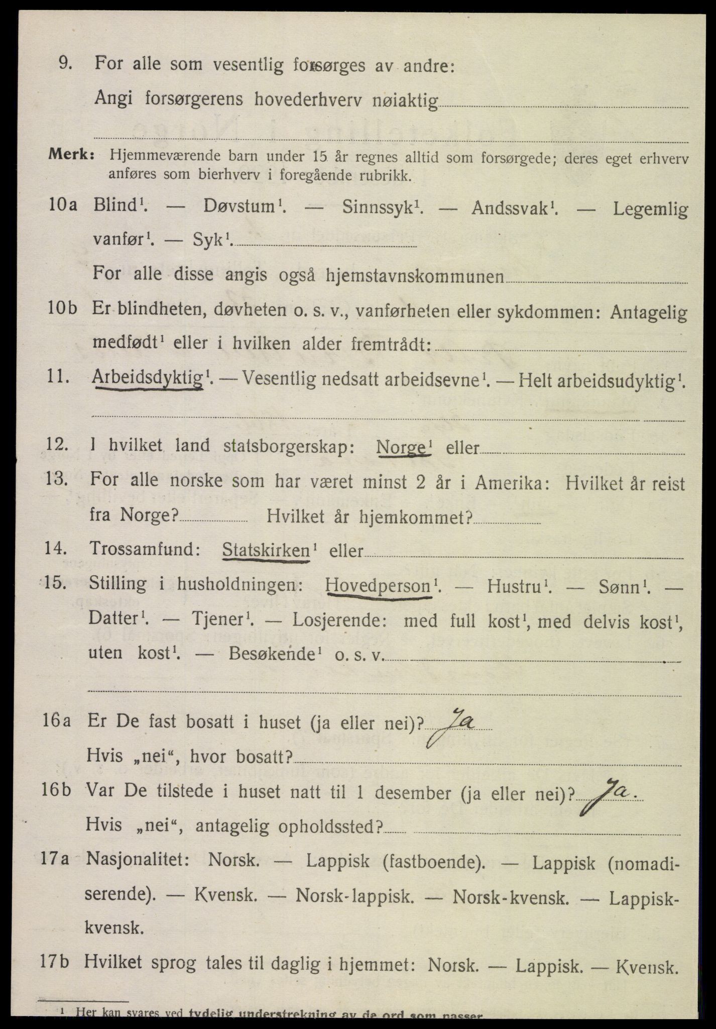 SAT, 1920 census for Snåsa, 1920, p. 2935