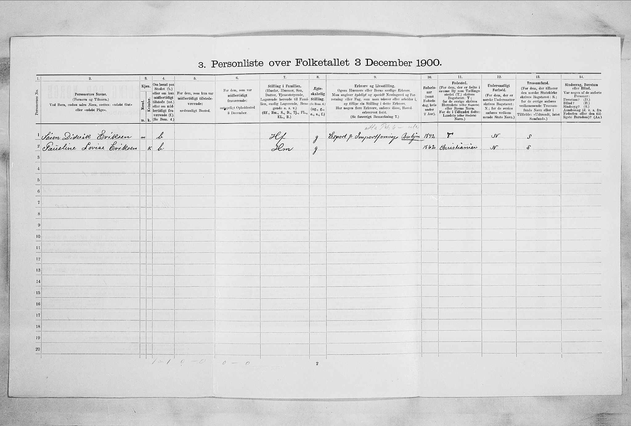 RA, 1900 census for Drammen, 1900, p. 9177