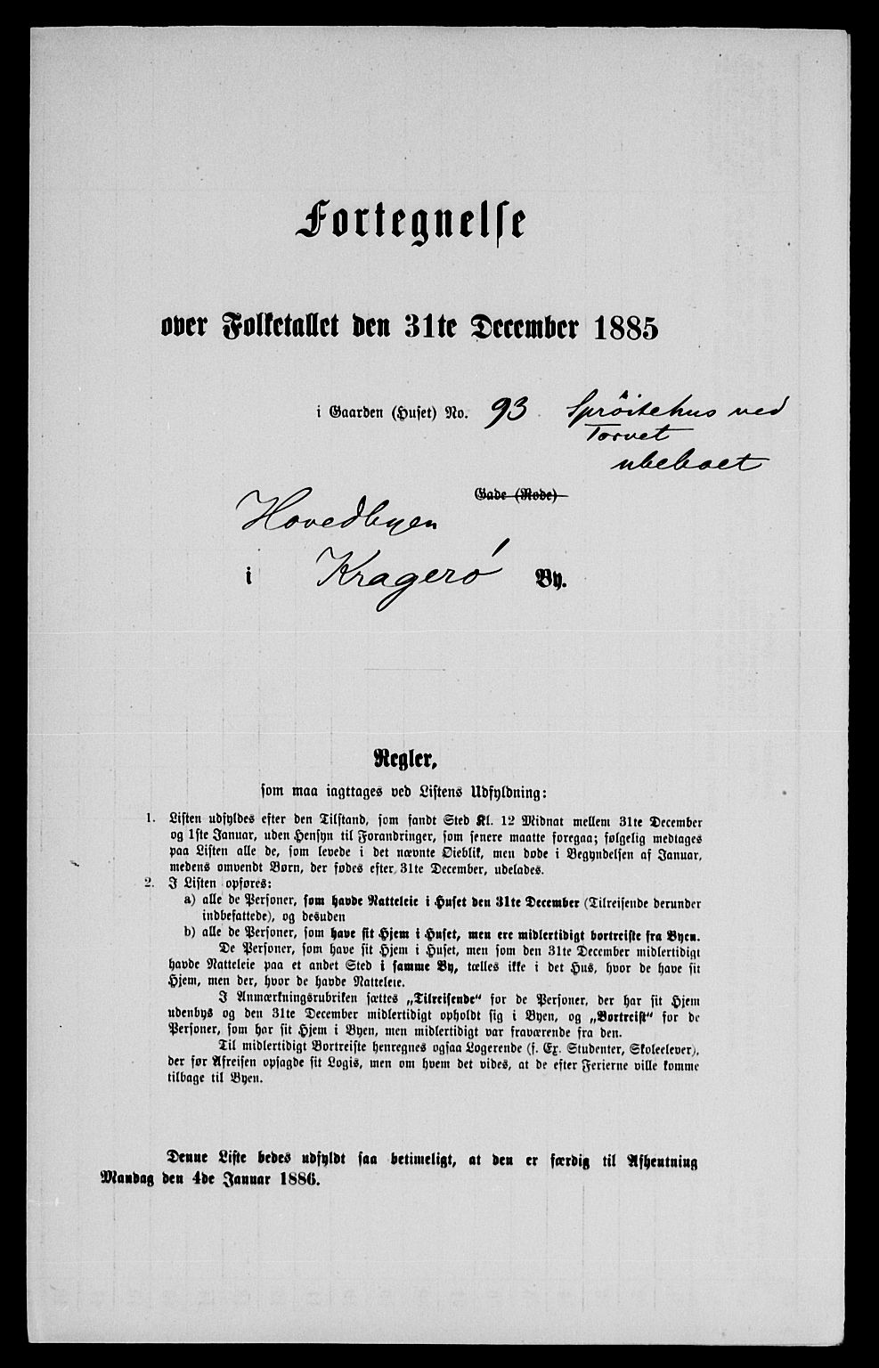 SAKO, 1885 census for 0801 Kragerø, 1885, p. 1209