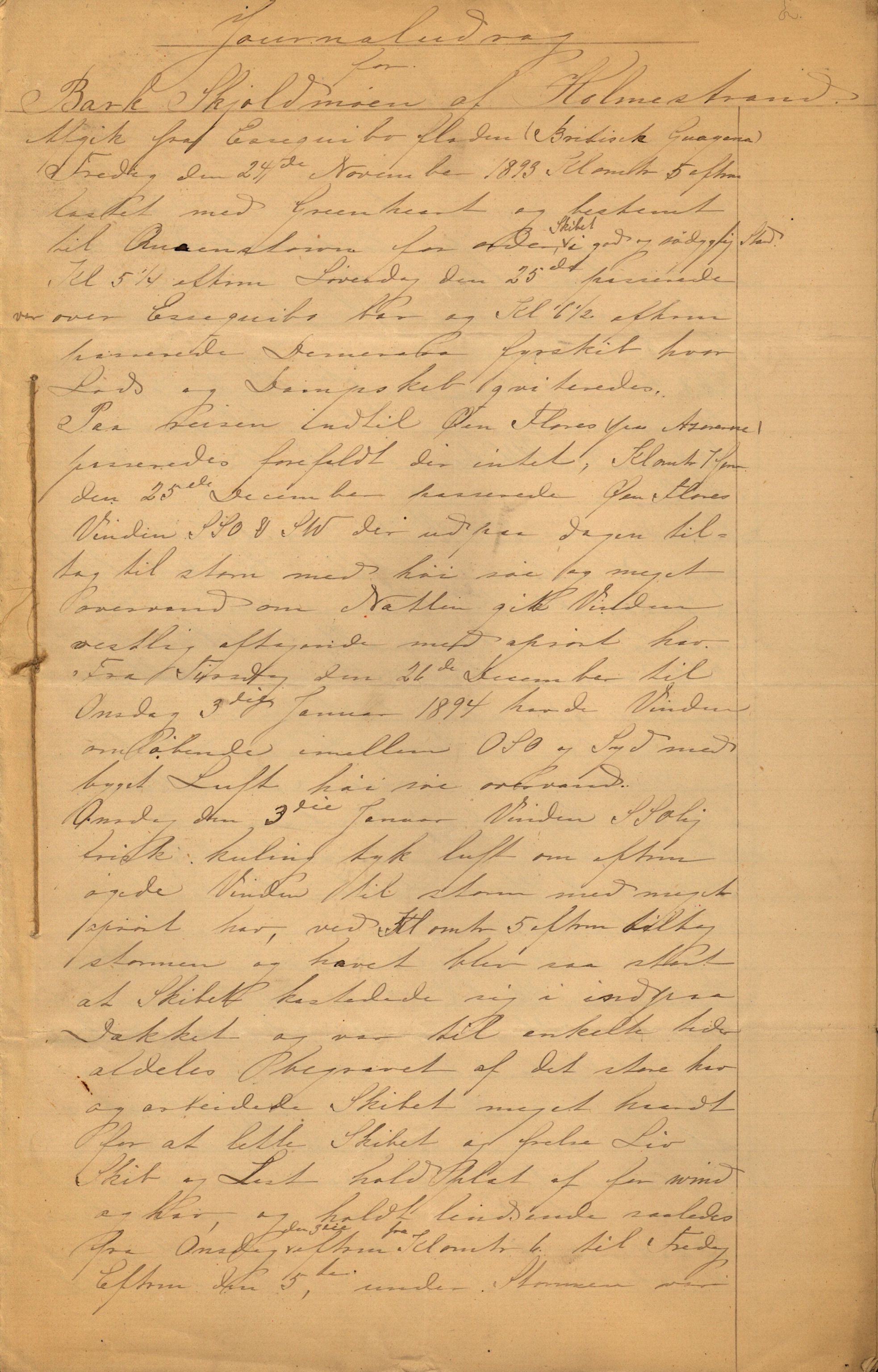 Pa 63 - Østlandske skibsassuranceforening, VEMU/A-1079/G/Ga/L0030/0008: Havaridokumenter / Skjoldmoen, Dalerne, Union, 1894, p. 10