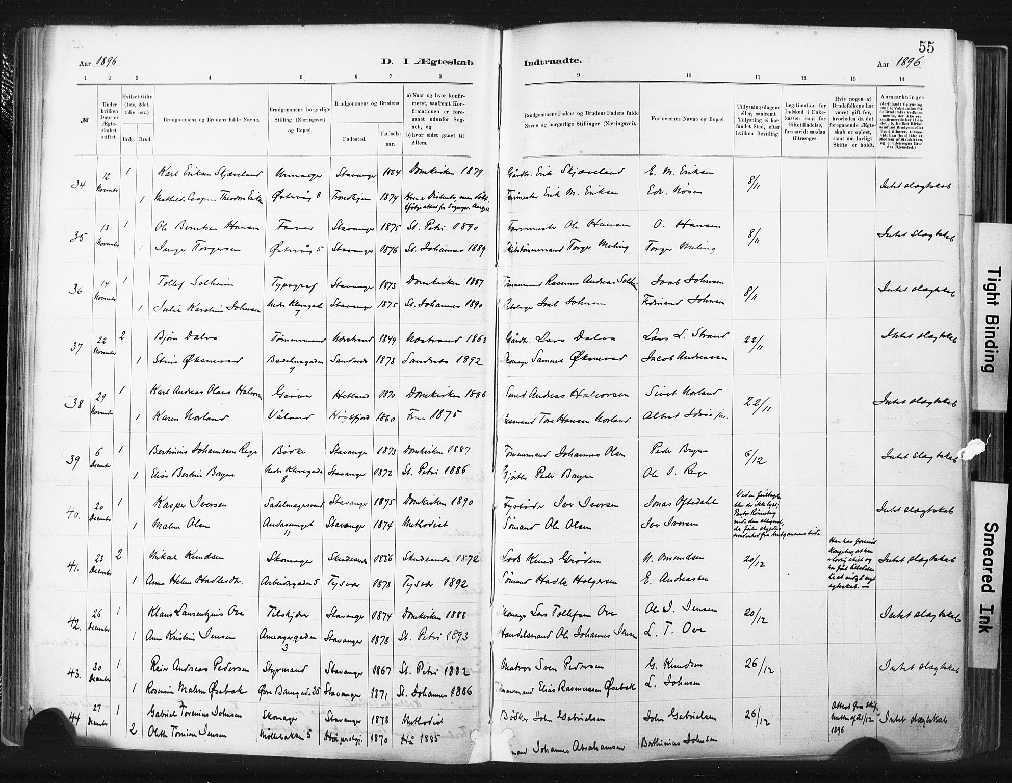 St. Johannes sokneprestkontor, AV/SAST-A-101814/001/30/30BA/L0003: Parish register (official) no. A 3, 1885-1910, p. 55