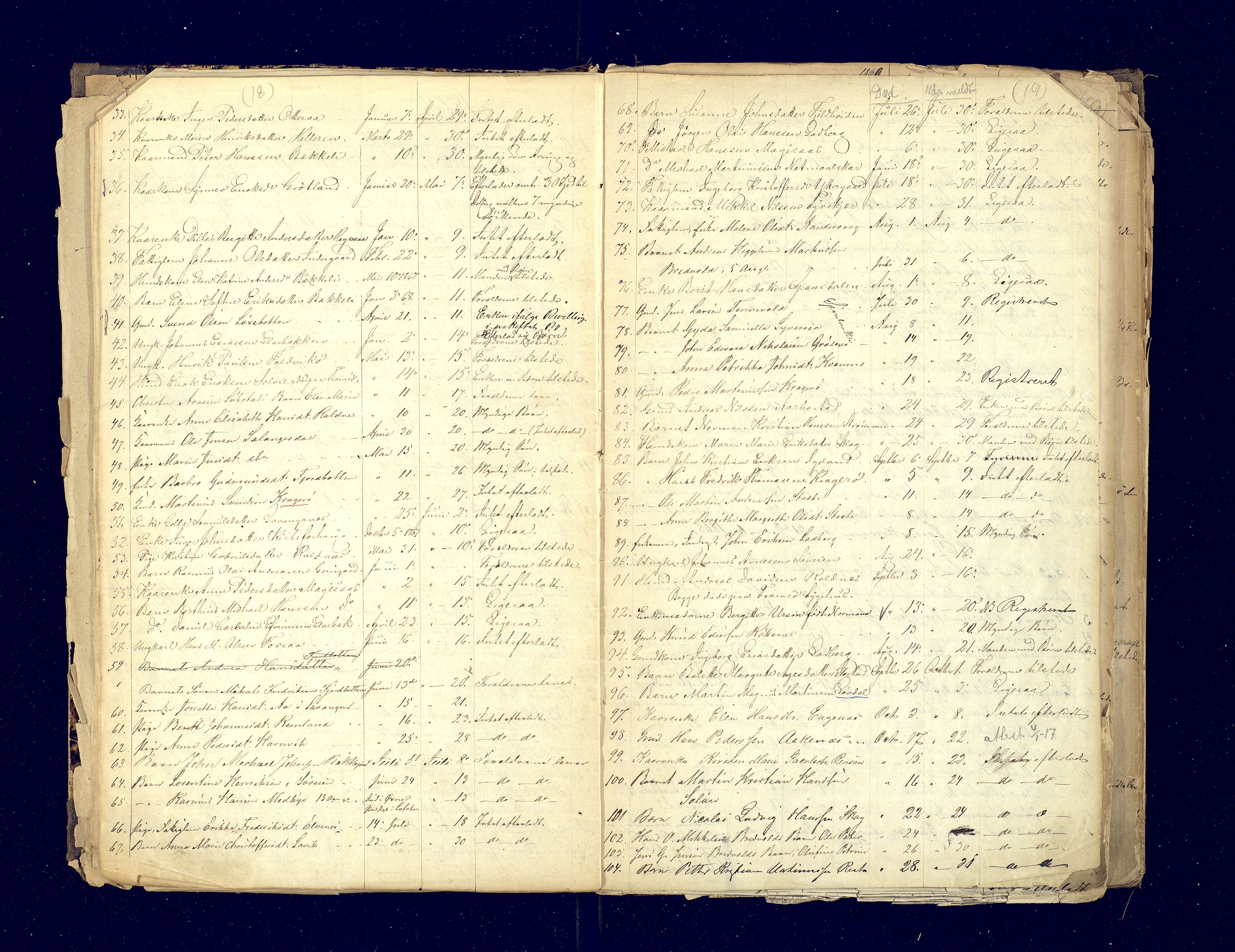 Ibestad lensmannskontor, AV/SATØ-S-1499/F/Fm/Fma/L0141: Dødsfallsprotokoll for Ibestad lensmannsdistrikt, 1863-1899, p. 18-19