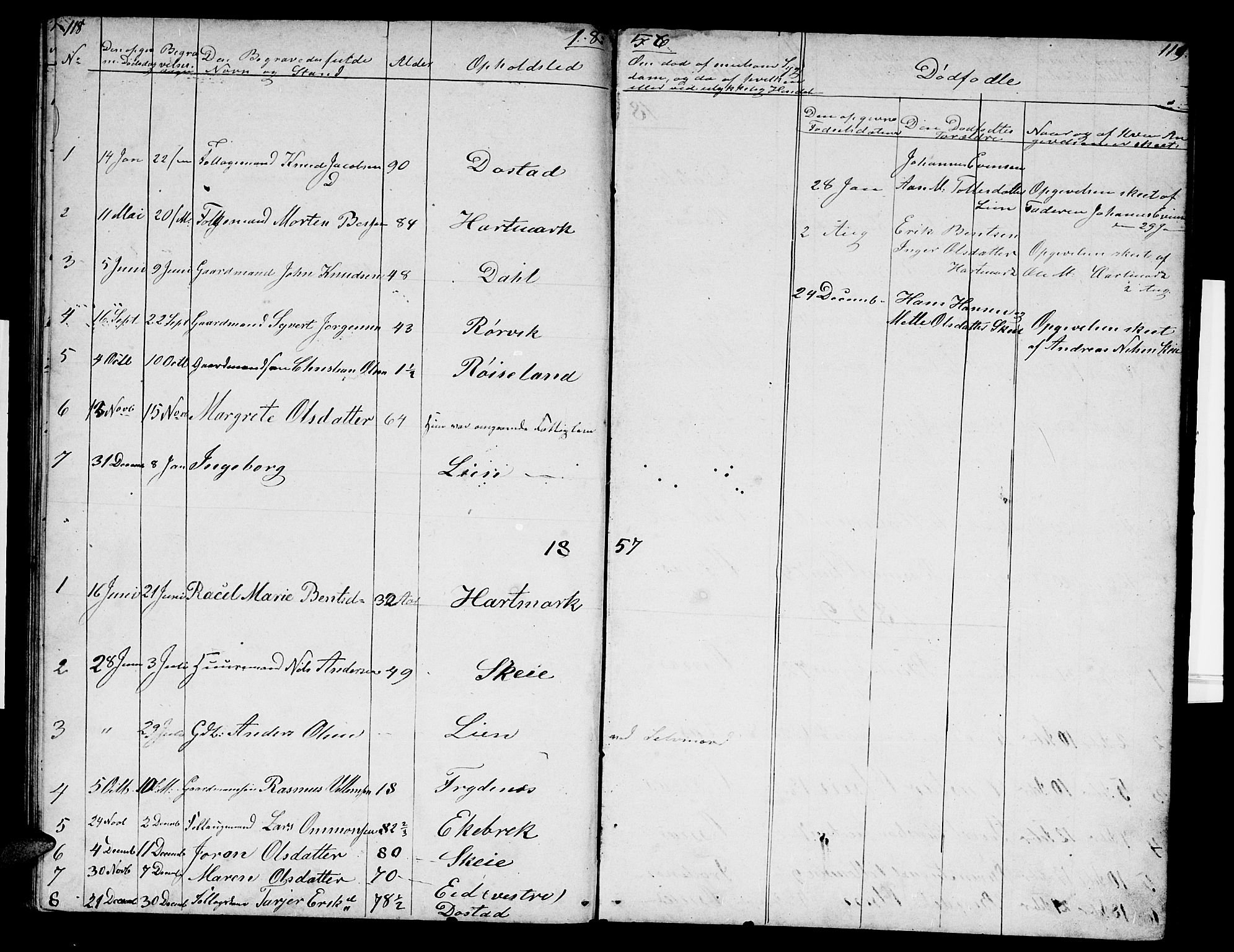 Mandal sokneprestkontor, SAK/1111-0030/F/Fb/Fbb/L0003: Parish register (copy) no. B 3, 1848-1877, p. 118-119