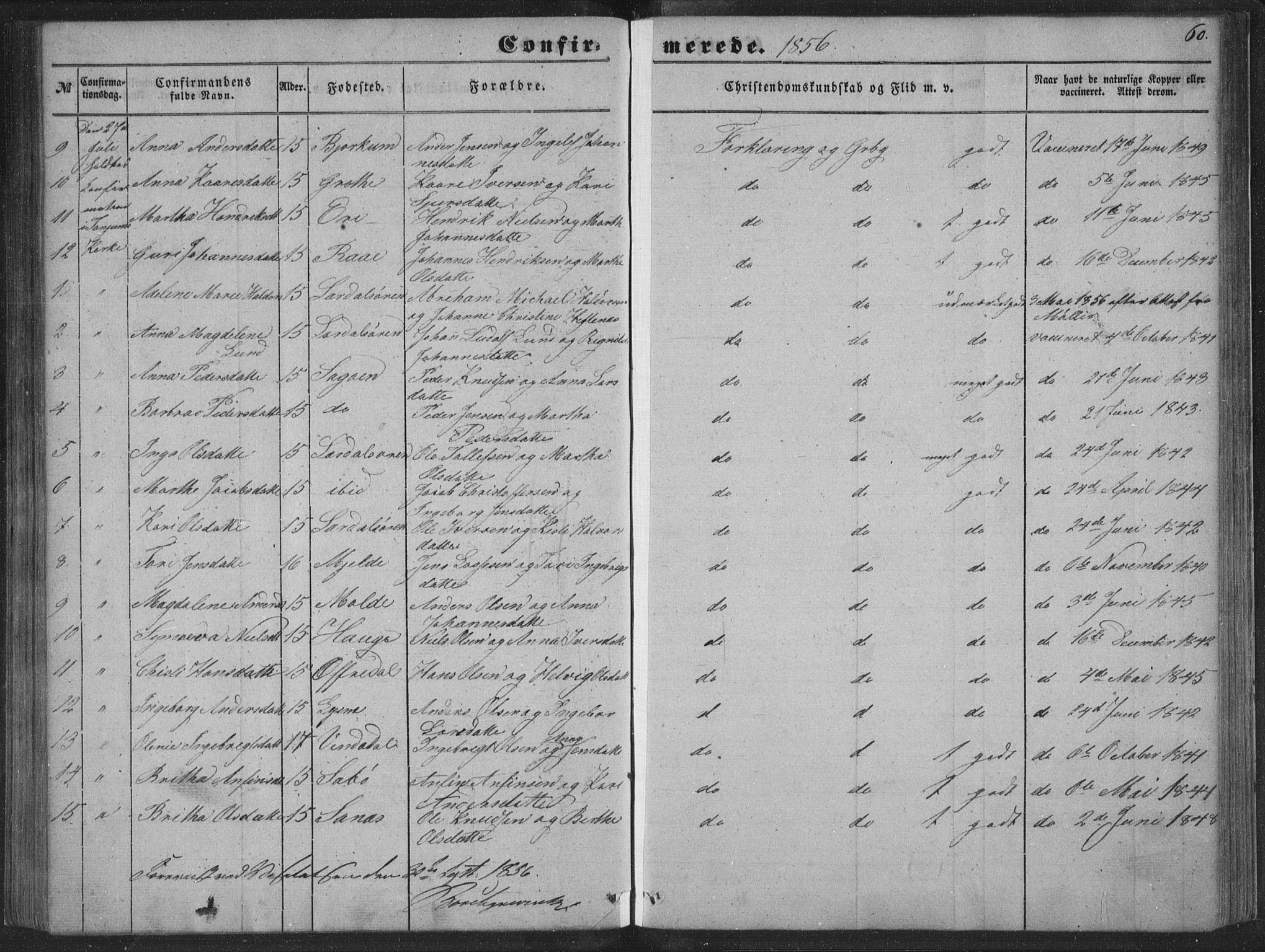 Lærdal sokneprestembete, SAB/A-81201: Parish register (official) no. A 13, 1847-1864, p. 60