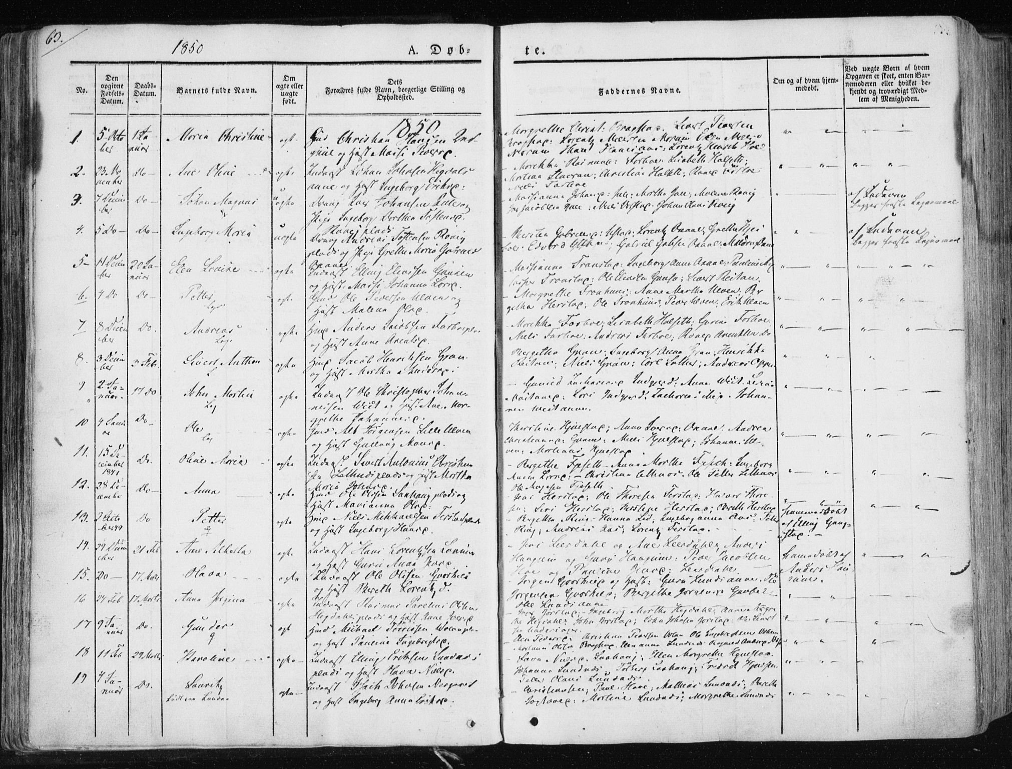 Ministerialprotokoller, klokkerbøker og fødselsregistre - Nord-Trøndelag, SAT/A-1458/730/L0280: Parish register (official) no. 730A07 /1, 1840-1854, p. 63
