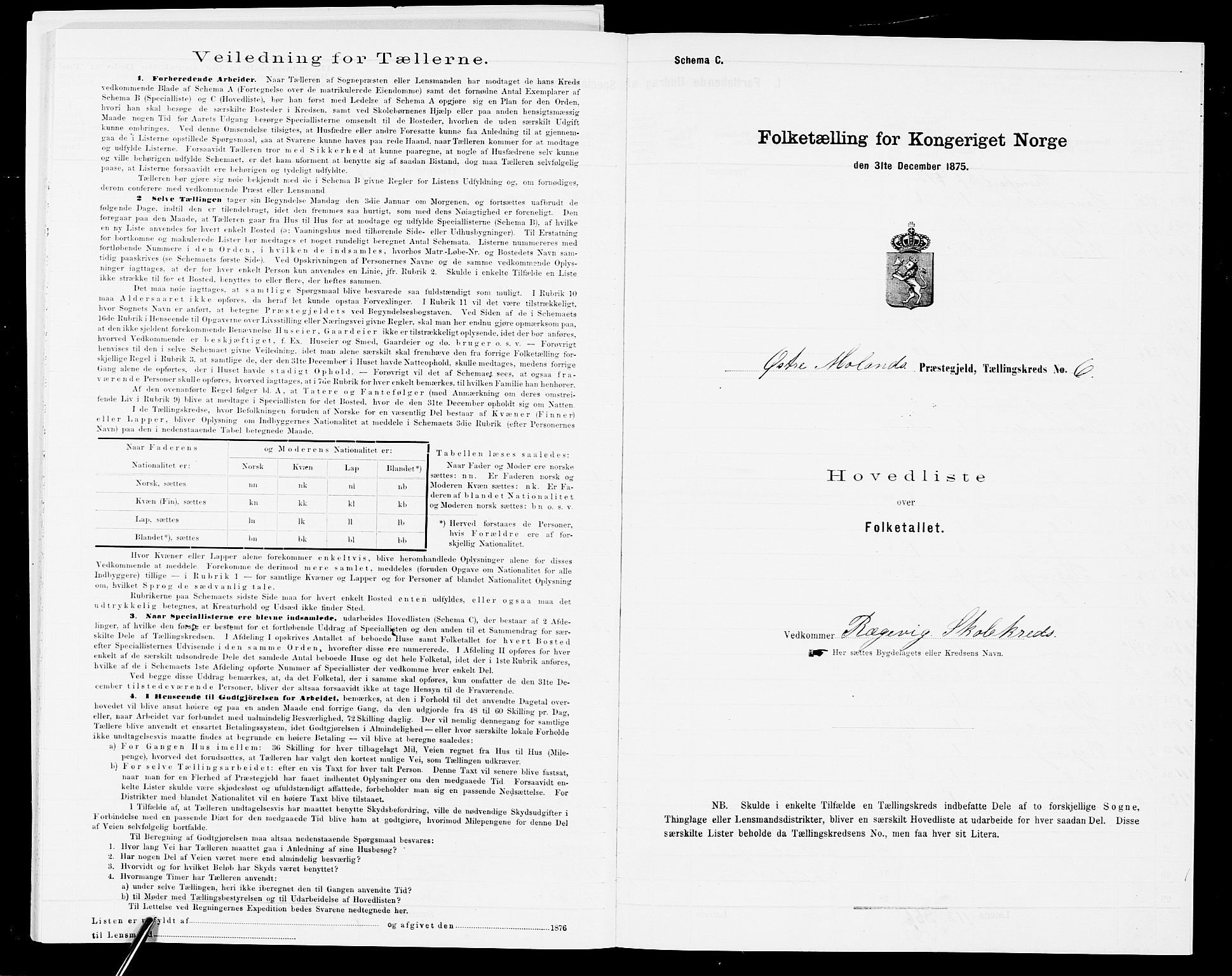 SAK, 1875 census for 0918P Austre Moland, 1875, p. 62