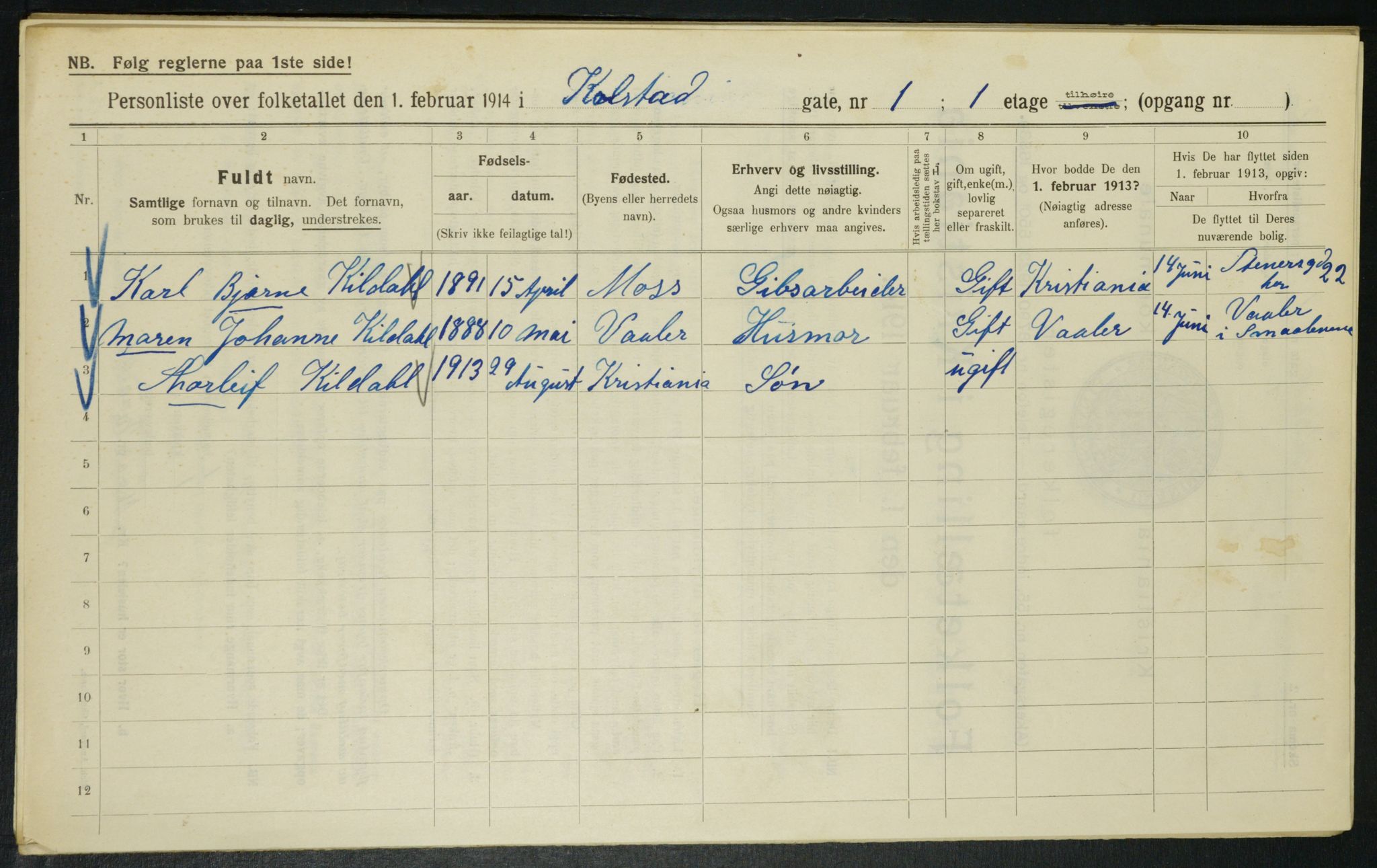 OBA, Municipal Census 1914 for Kristiania, 1914, p. 52110