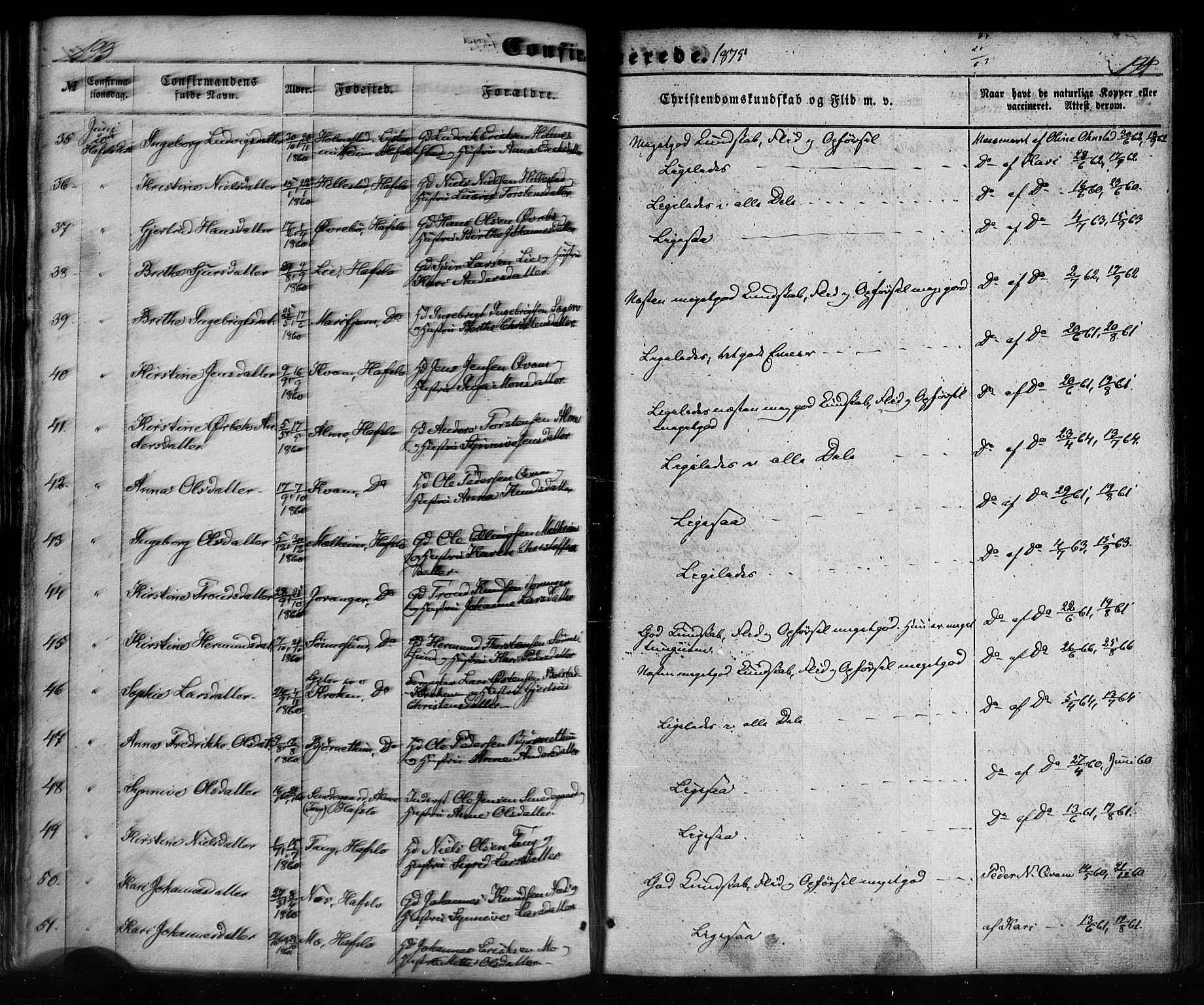 Hafslo sokneprestembete, SAB/A-80301/H/Haa/Haaa/L0012: Parish register (official) no. A 12, 1852-1885, p. 194-195