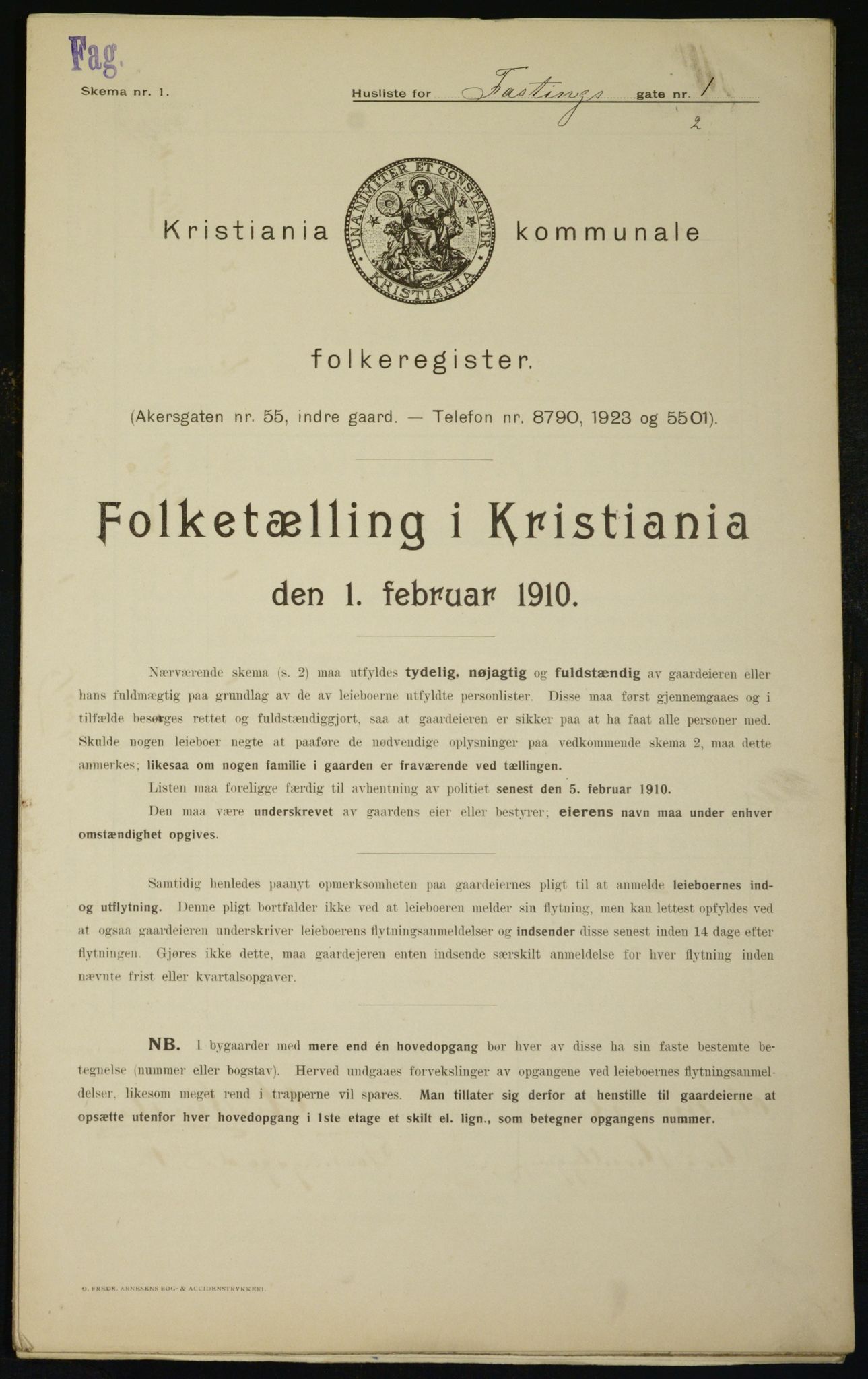 OBA, Municipal Census 1910 for Kristiania, 1910, p. 22178