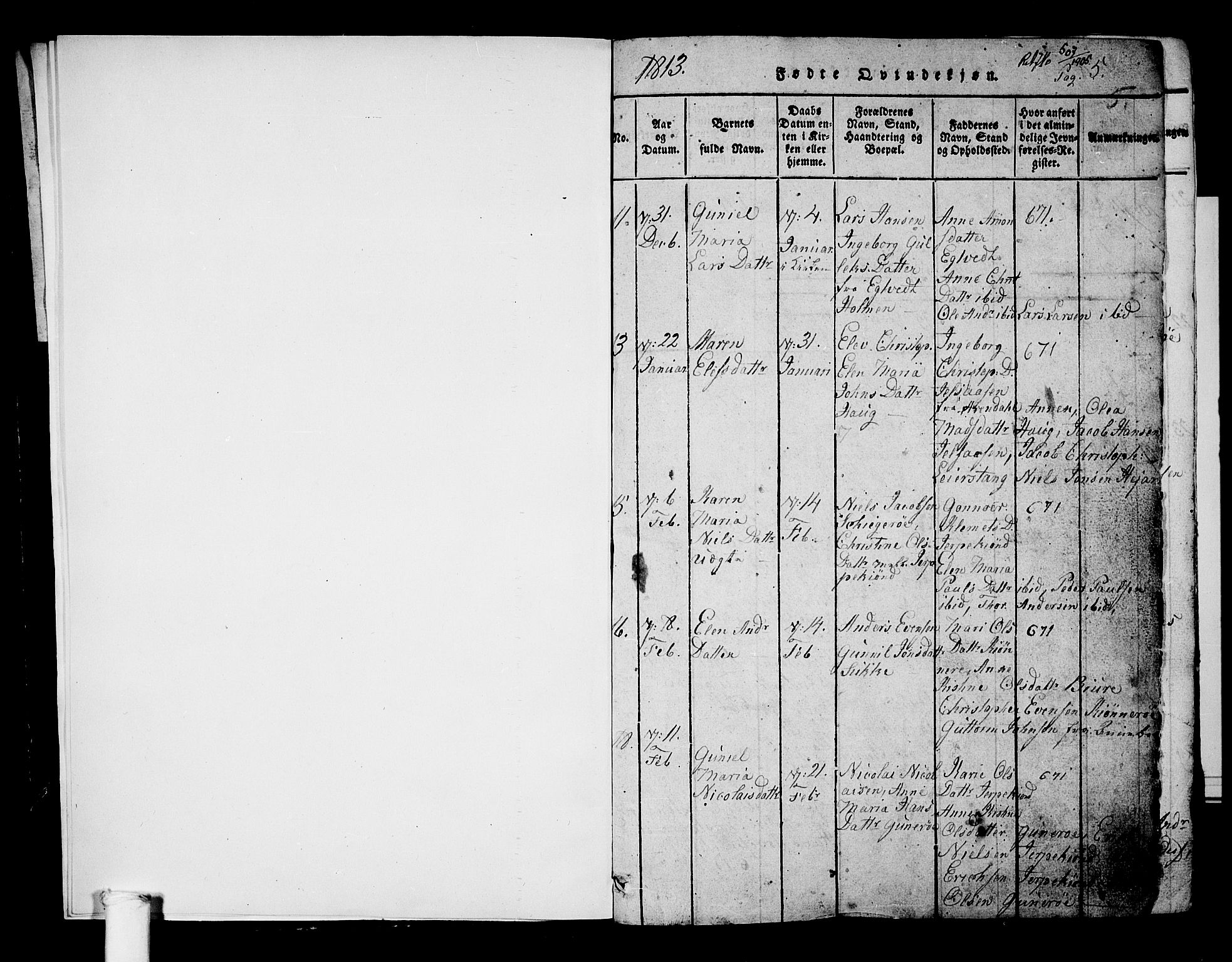 Ramnes kirkebøker, SAKO/A-314/G/Ga/L0001: Parish register (copy) no. I 1, 1813-1847, p. 4-5