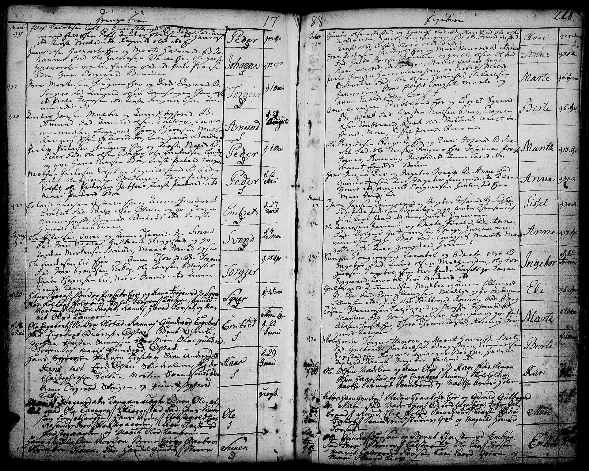 Gausdal prestekontor, SAH/PREST-090/H/Ha/Haa/L0003: Parish register (official) no. 3, 1758-1809, p. 218