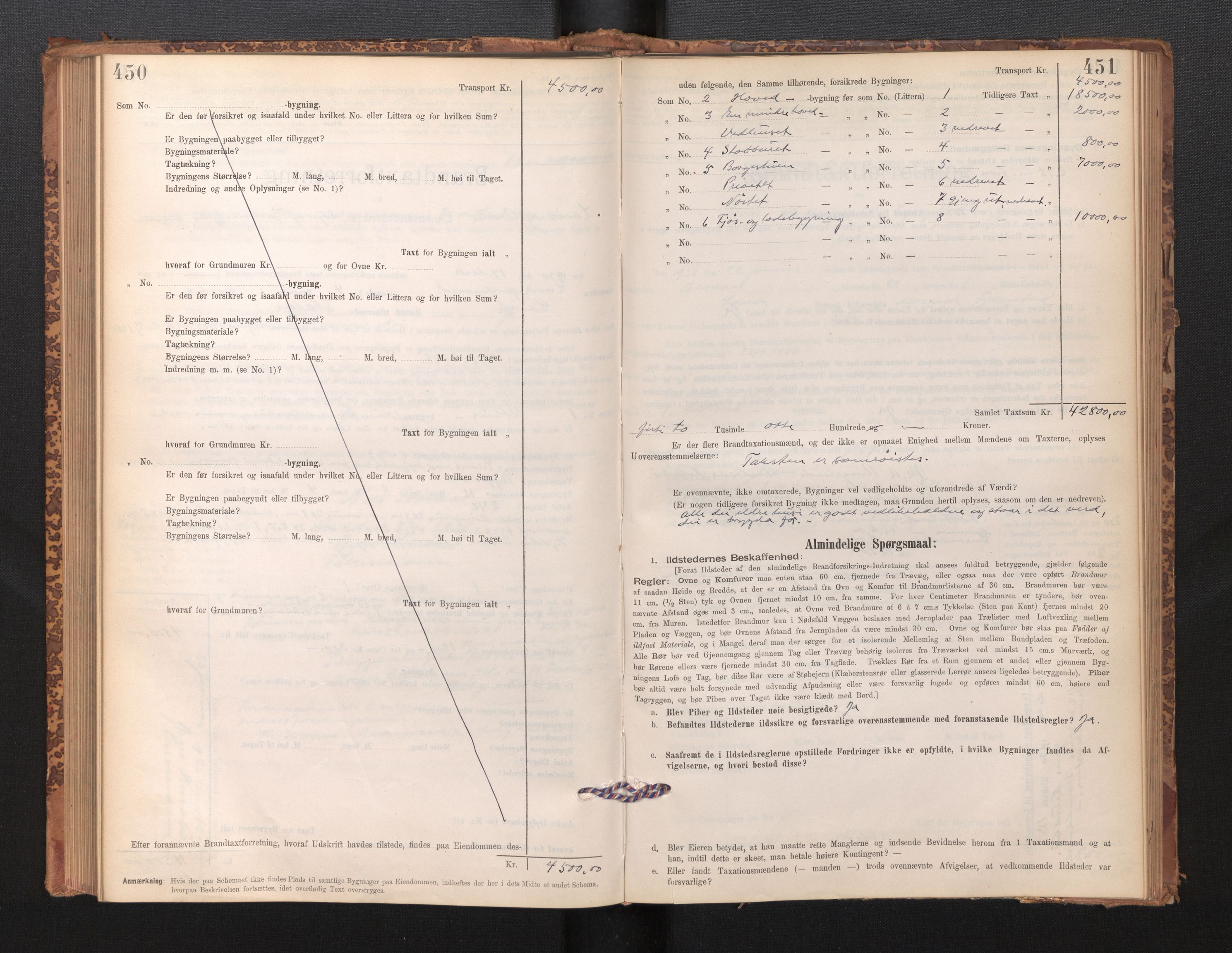 Lensmannen i Lavik, AV/SAB-A-29101/0012/L0002: Branntakstprotokoll, skjematakst, 1895-1933, p. 450-451