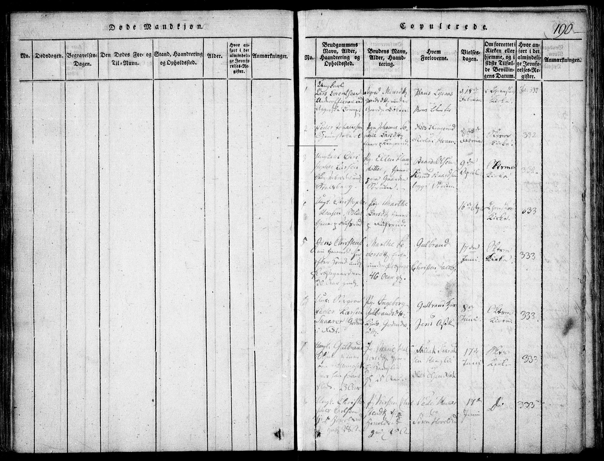 Skedsmo prestekontor Kirkebøker, SAO/A-10033a/F/Fa/L0008: Parish register (official) no. I 8, 1815-1829, p. 190