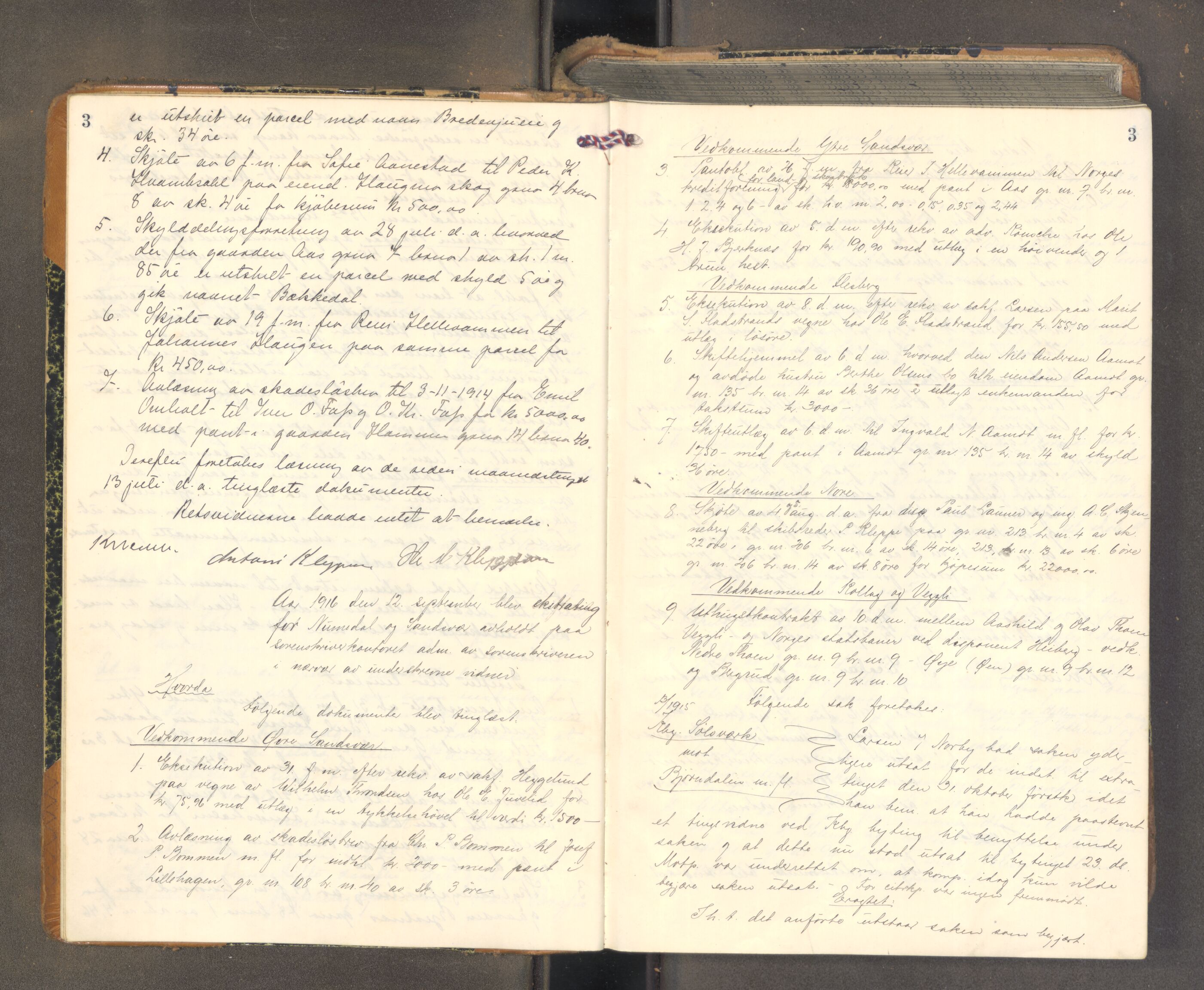 Numedal og Sandsvær sorenskriveri, AV/SAKO-A-128/F/Fa/Faa/L0119: Tingbok, 1916-1919