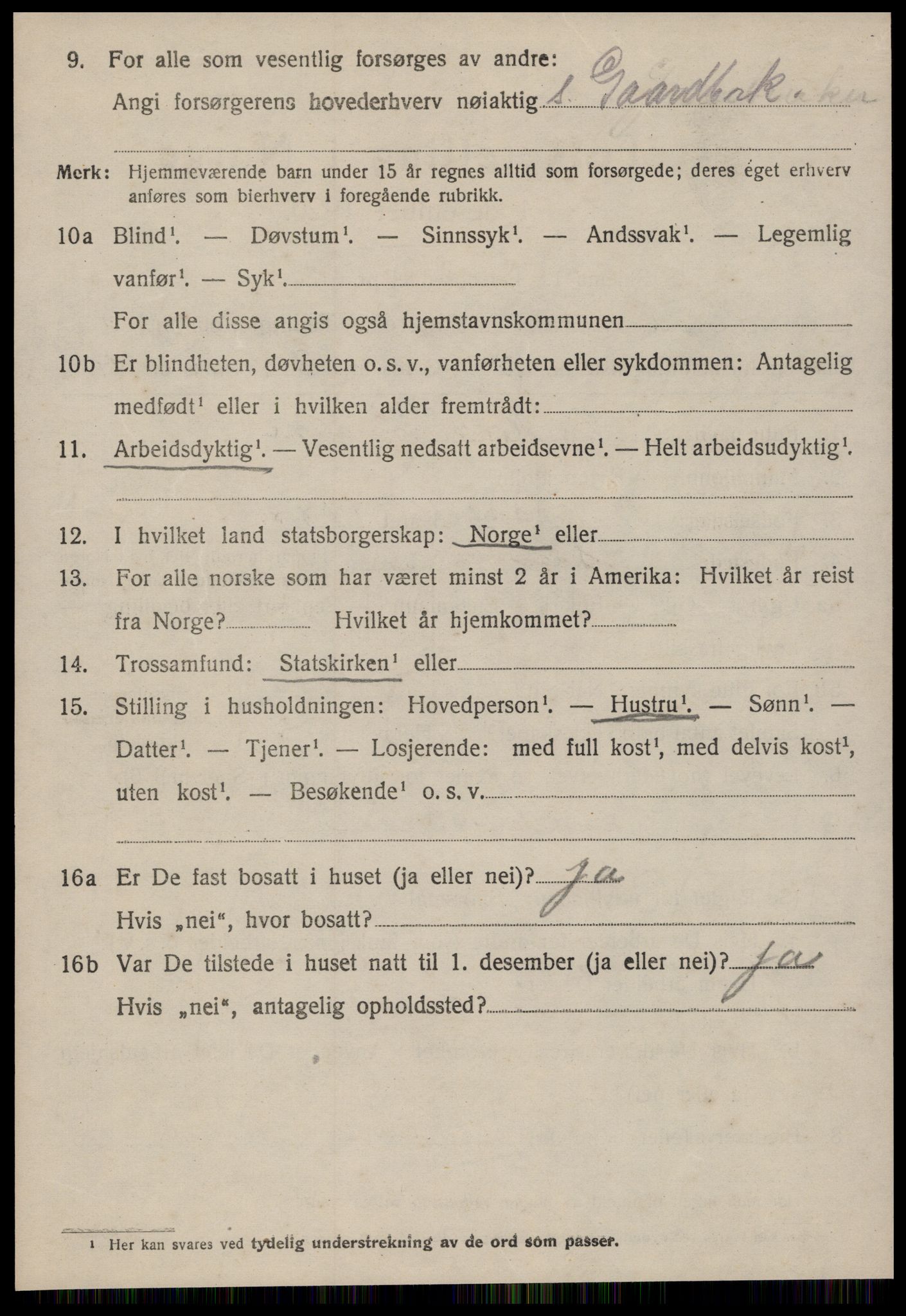 SAT, 1920 census for Straumsnes, 1920, p. 1100