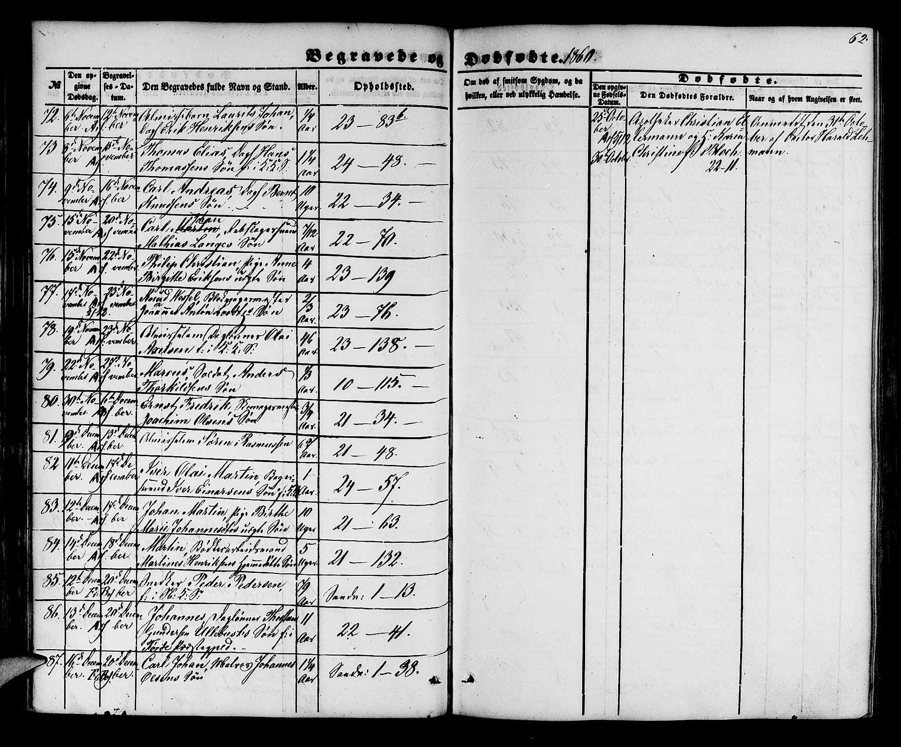 Korskirken sokneprestembete, AV/SAB-A-76101/H/Hab: Parish register (copy) no. E 2, 1851-1871, p. 62