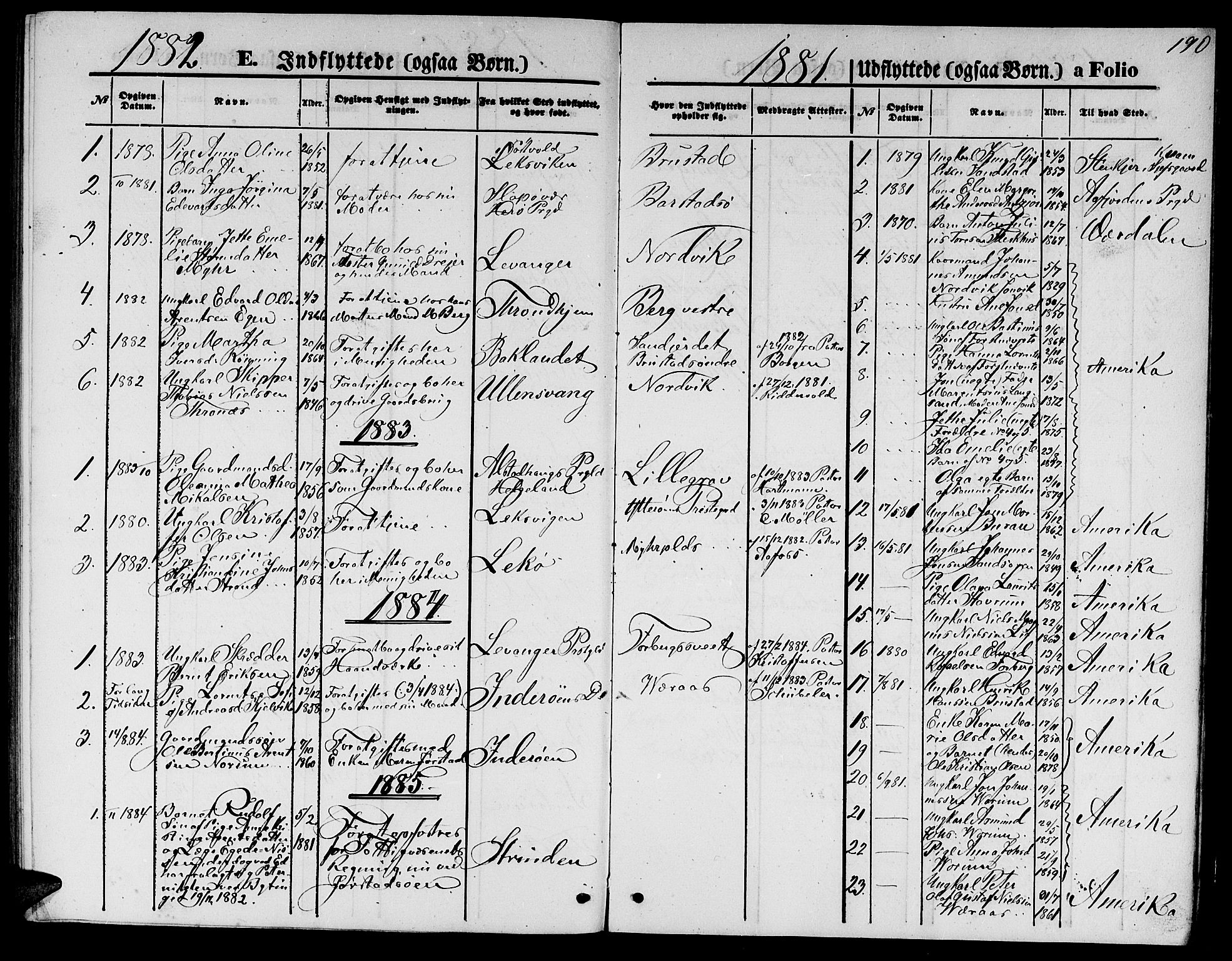 Ministerialprotokoller, klokkerbøker og fødselsregistre - Nord-Trøndelag, SAT/A-1458/722/L0225: Parish register (copy) no. 722C01, 1871-1888, p. 190