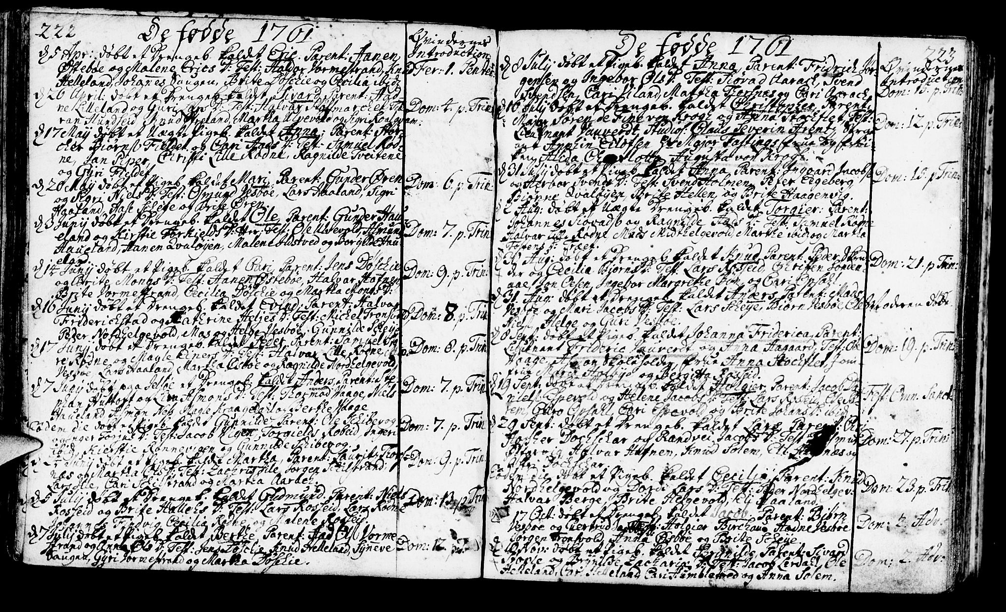 Vikedal sokneprestkontor, SAST/A-101840/01/IV: Parish register (official) no. A 1, 1737-1778, p. 222-223
