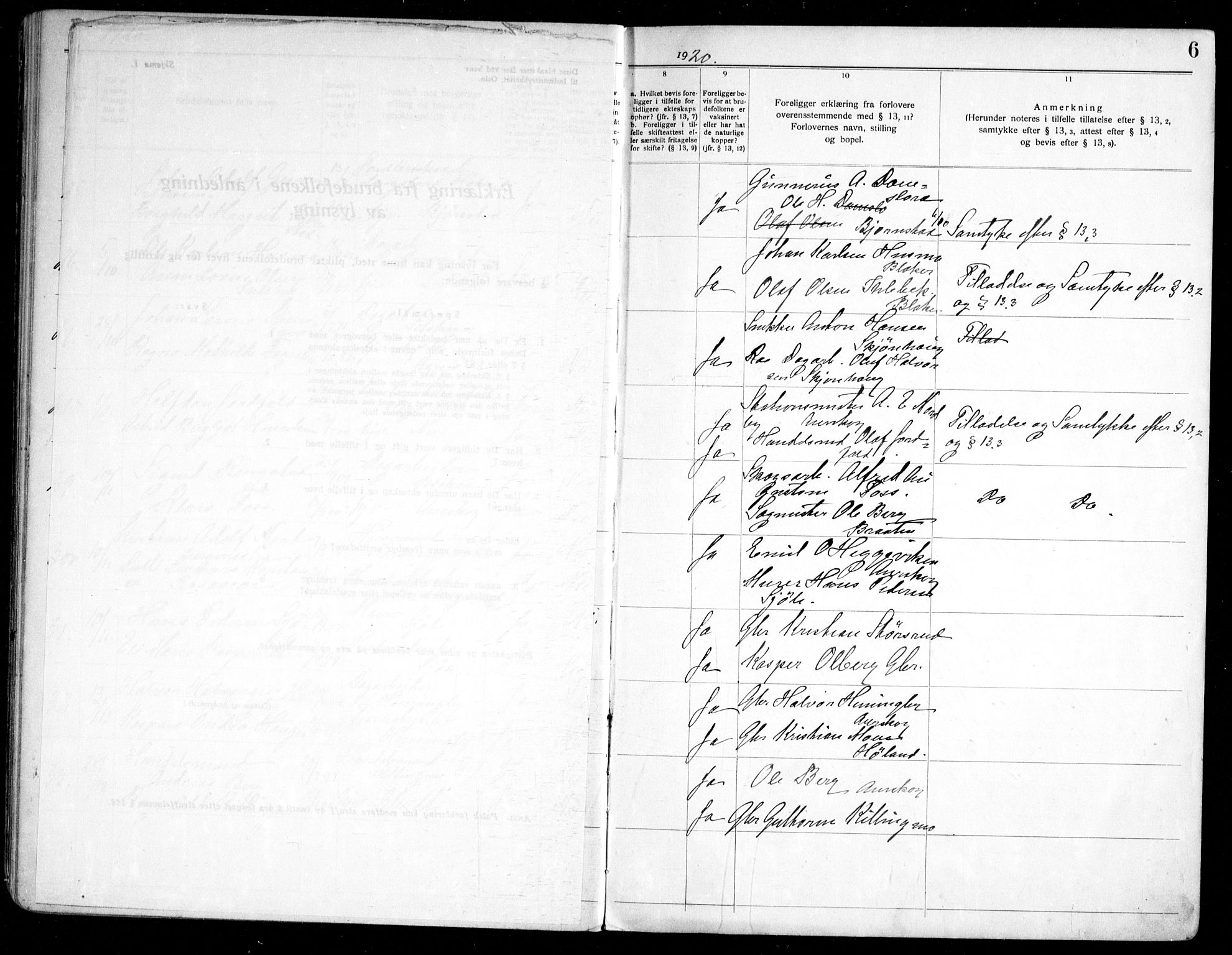 Aurskog prestekontor Kirkebøker, AV/SAO-A-10304a/H/Ha/L0002: Banns register no. 2, 1919-1947, p. 6