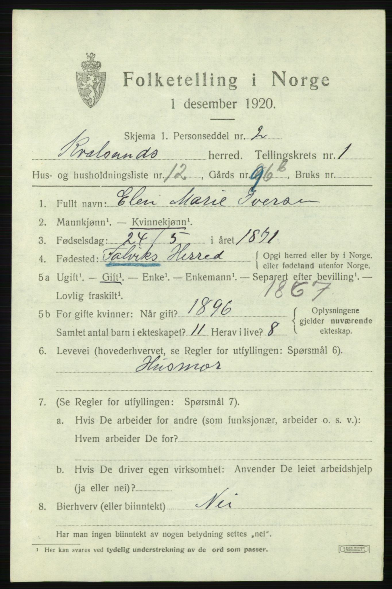 SATØ, 1920 census for , 1920, p. 634