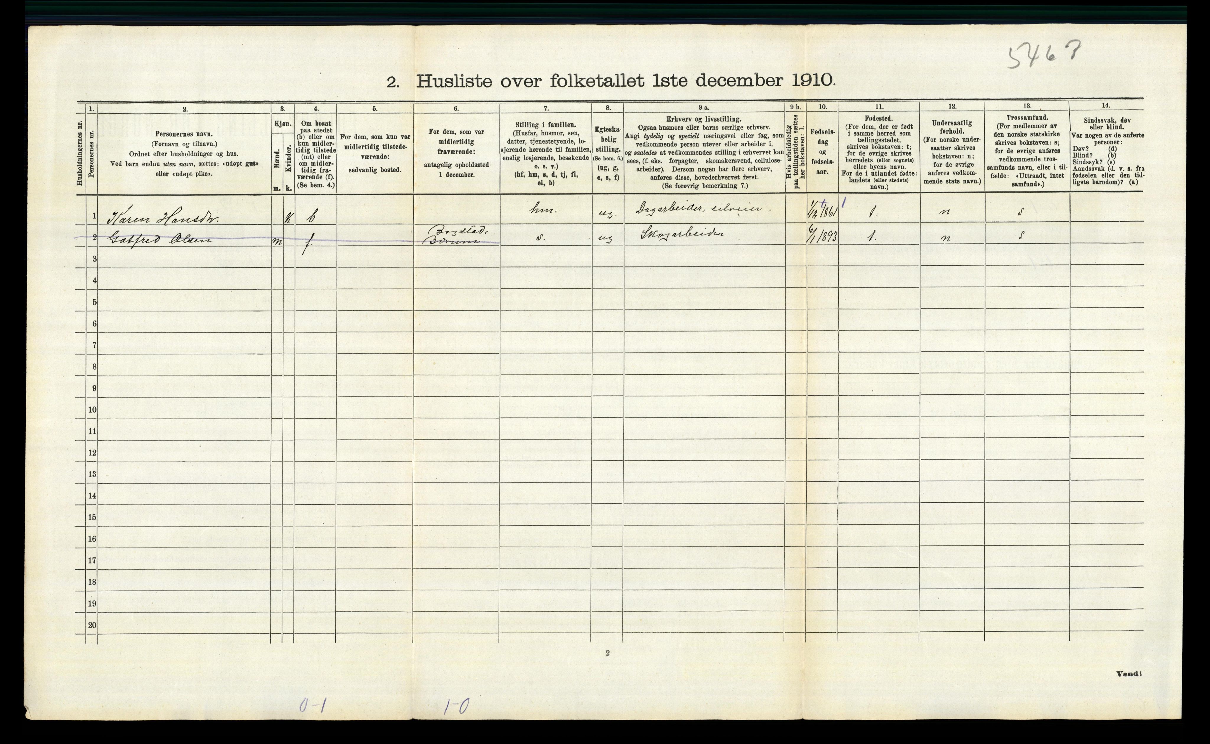 RA, 1910 census for Sør-Odal, 1910, p. 443