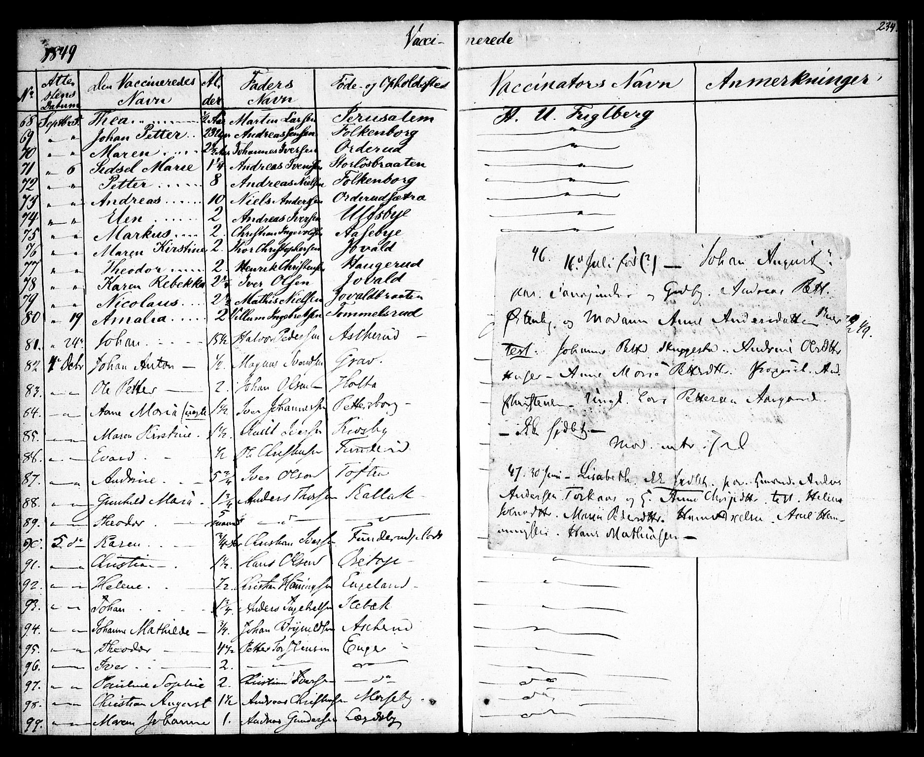 Rødenes prestekontor Kirkebøker, SAO/A-2005/F/Fa/L0005: Parish register (official) no. I 5, 1838-1849, p. 234