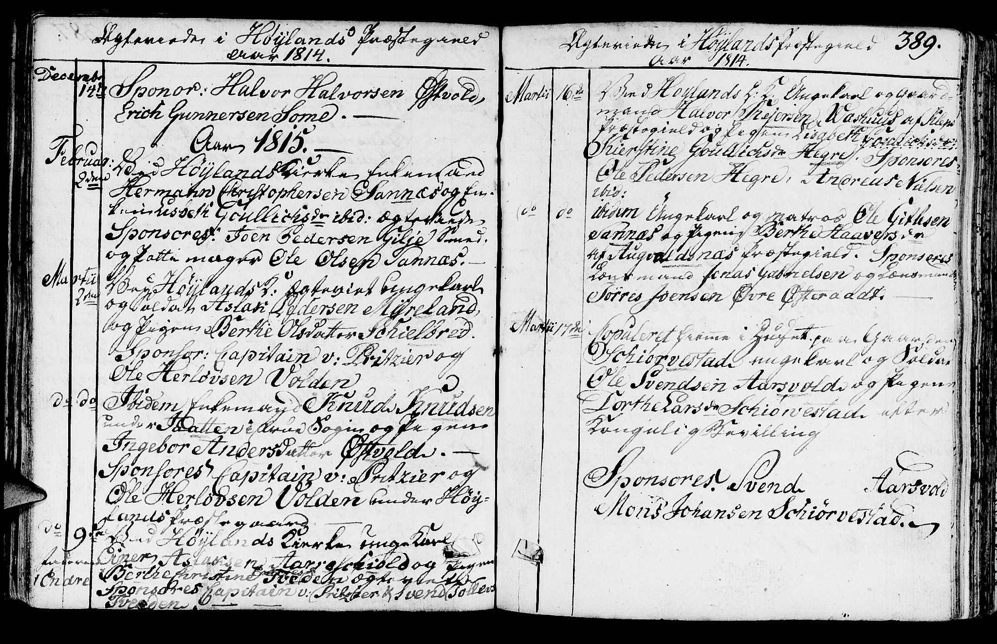 Høyland sokneprestkontor, SAST/A-101799/001/30BA/L0005: Parish register (official) no. A 5, 1804-1815, p. 389