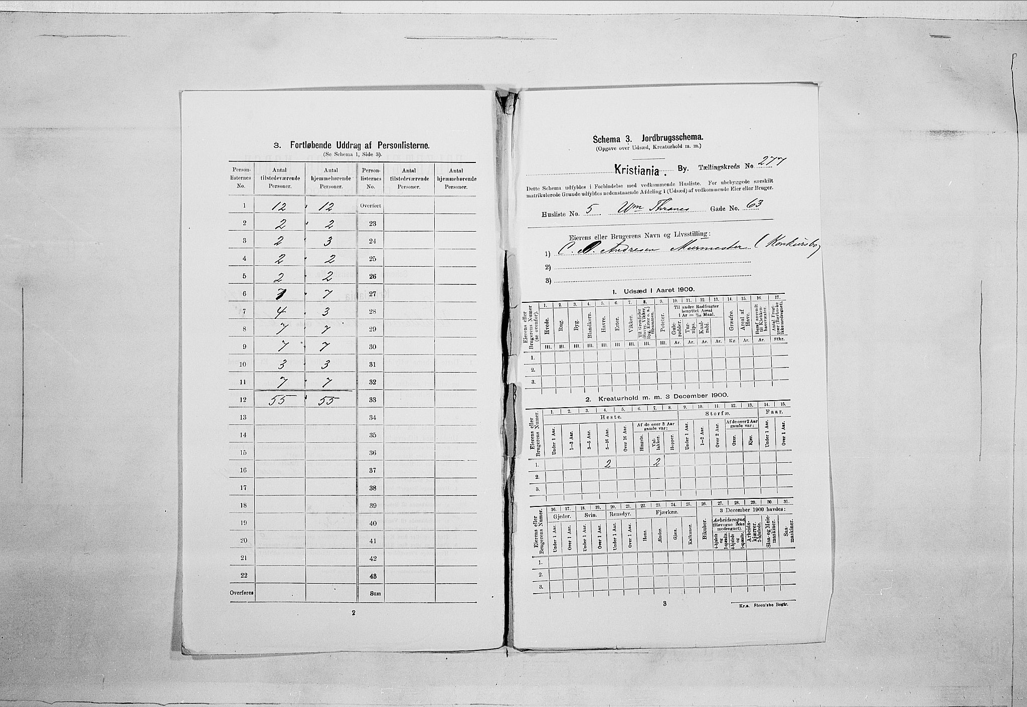 SAO, 1900 census for Kristiania, 1900, p. 110684