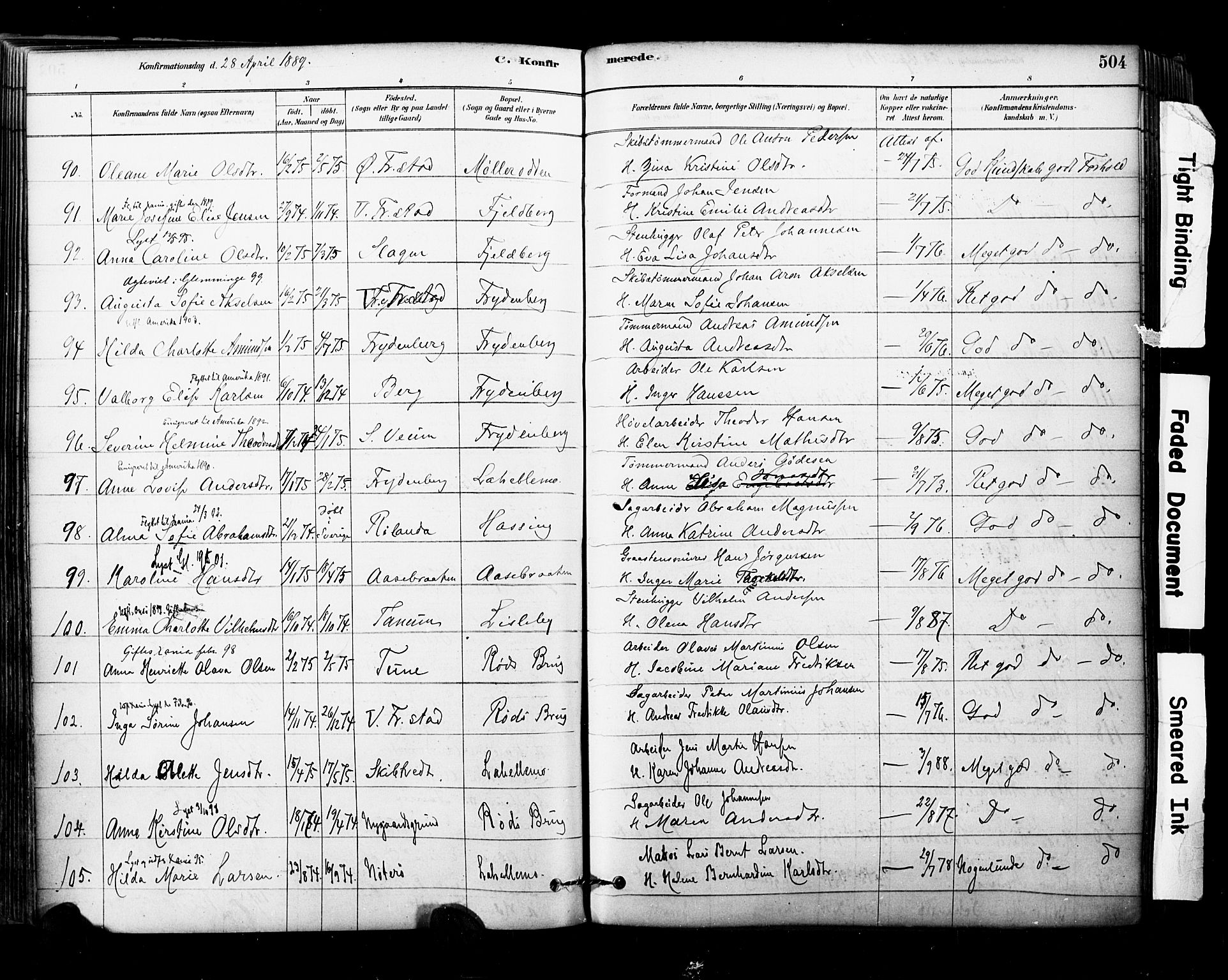 Glemmen prestekontor Kirkebøker, AV/SAO-A-10908/F/Fa/L0011: Parish register (official) no. 11, 1878-1917, p. 504