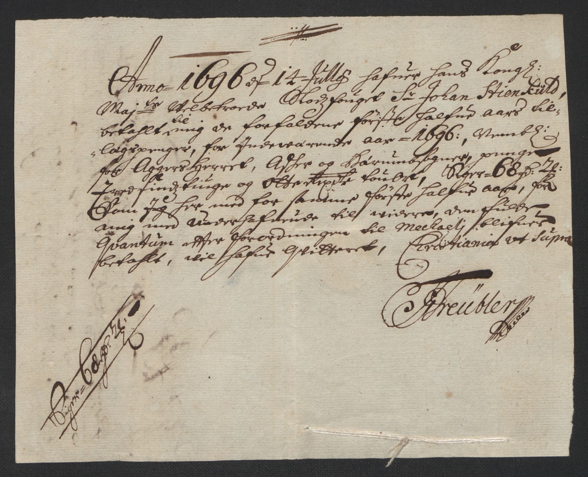Rentekammeret inntil 1814, Reviderte regnskaper, Fogderegnskap, AV/RA-EA-4092/R10/L0440: Fogderegnskap Aker og Follo, 1696-1697, p. 172