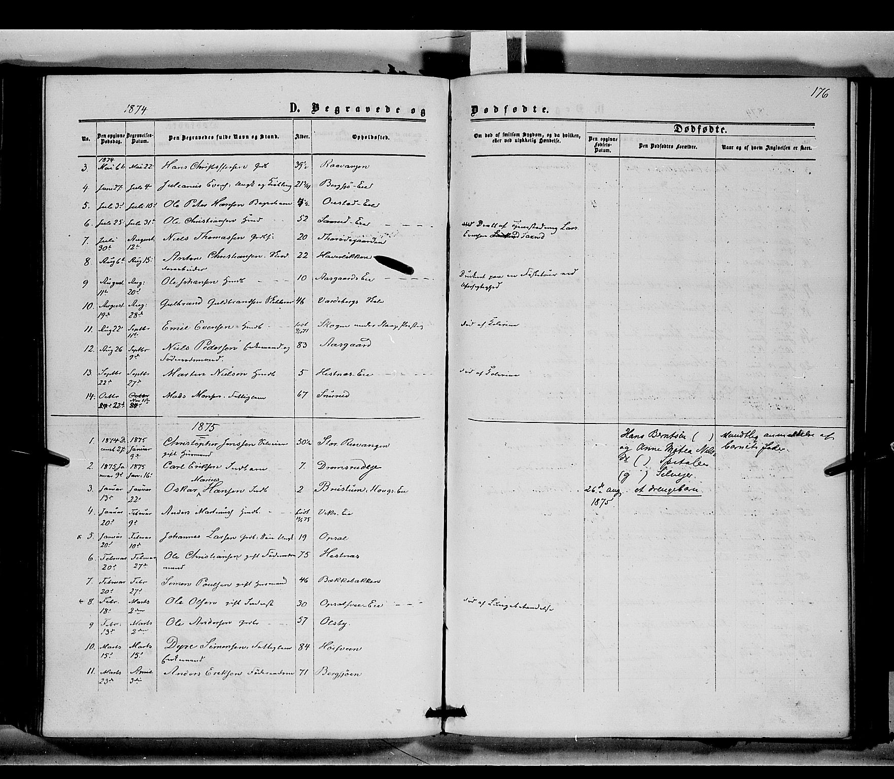 Stange prestekontor, SAH/PREST-002/K/L0014: Parish register (official) no. 14, 1862-1879, p. 176