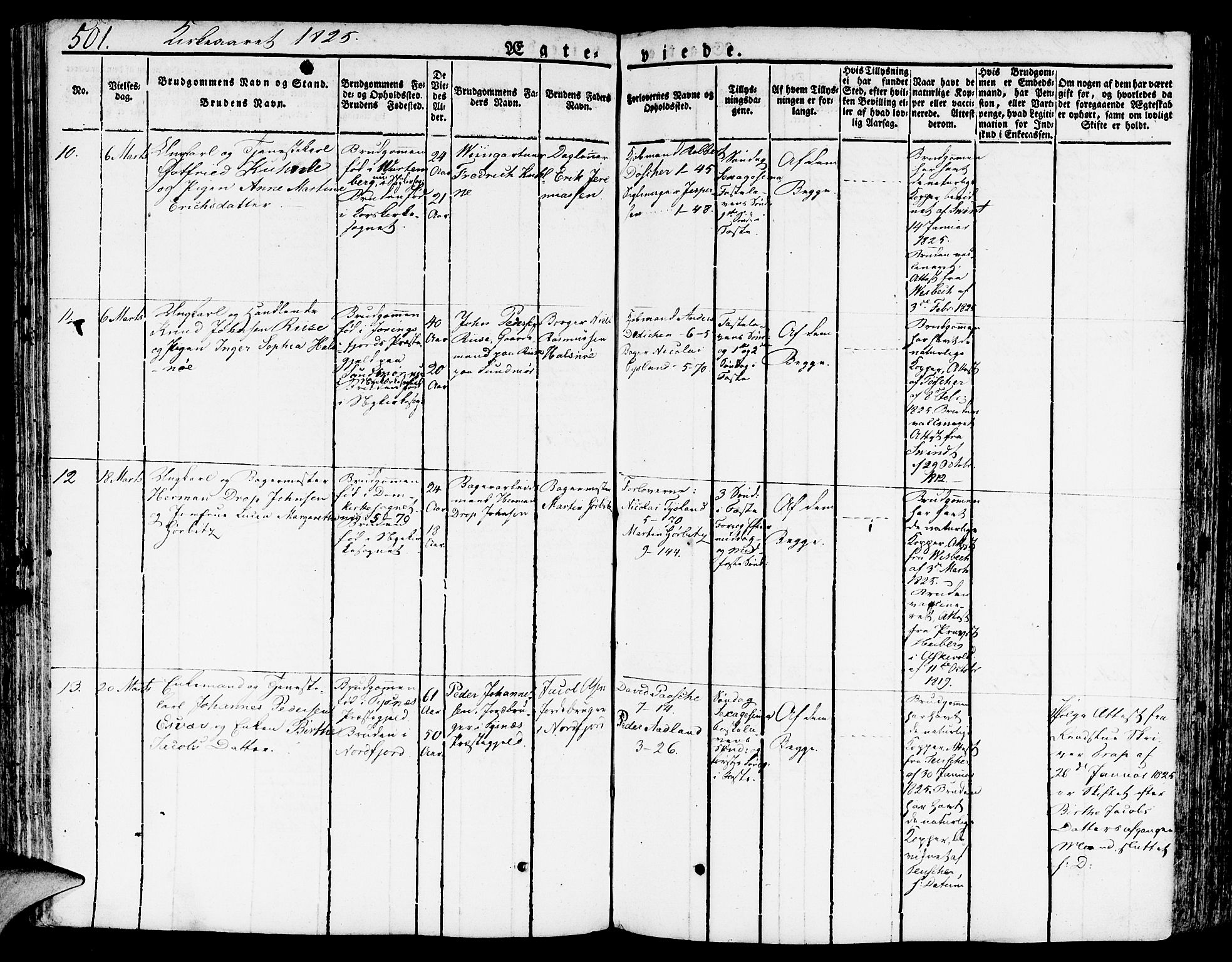 Nykirken Sokneprestembete, SAB/A-77101/H/Hab: Parish register (copy) no. A 5II, 1821-1843, p. 501