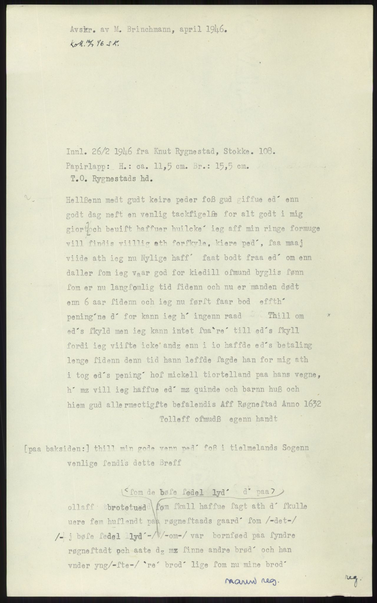 Samlinger til kildeutgivelse, Diplomavskriftsamlingen, RA/EA-4053/H/Ha, p. 1453