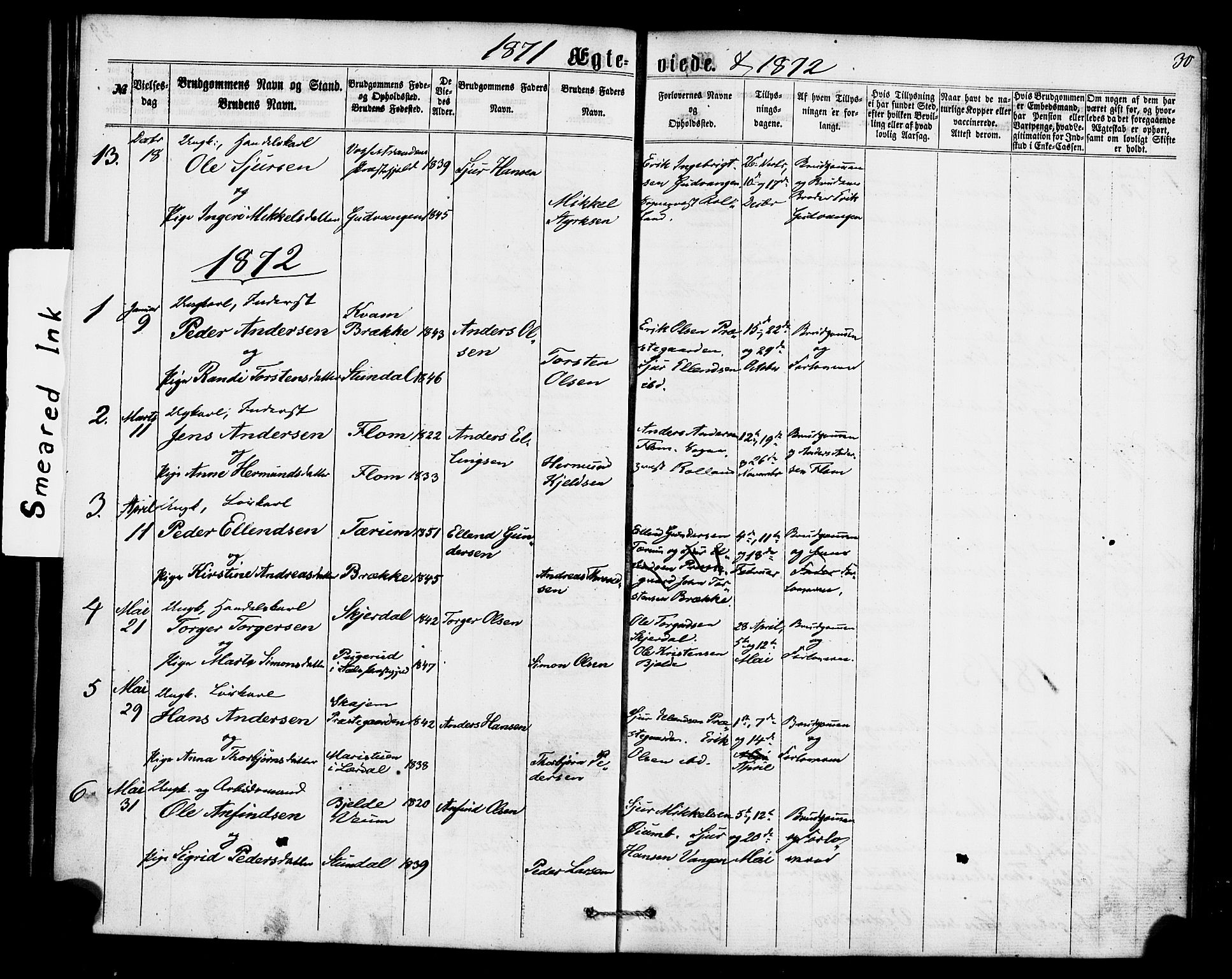 Aurland sokneprestembete, SAB/A-99937/H/Ha/Haa/L0010: Parish register (official) no. A 10, 1859-1879, p. 30