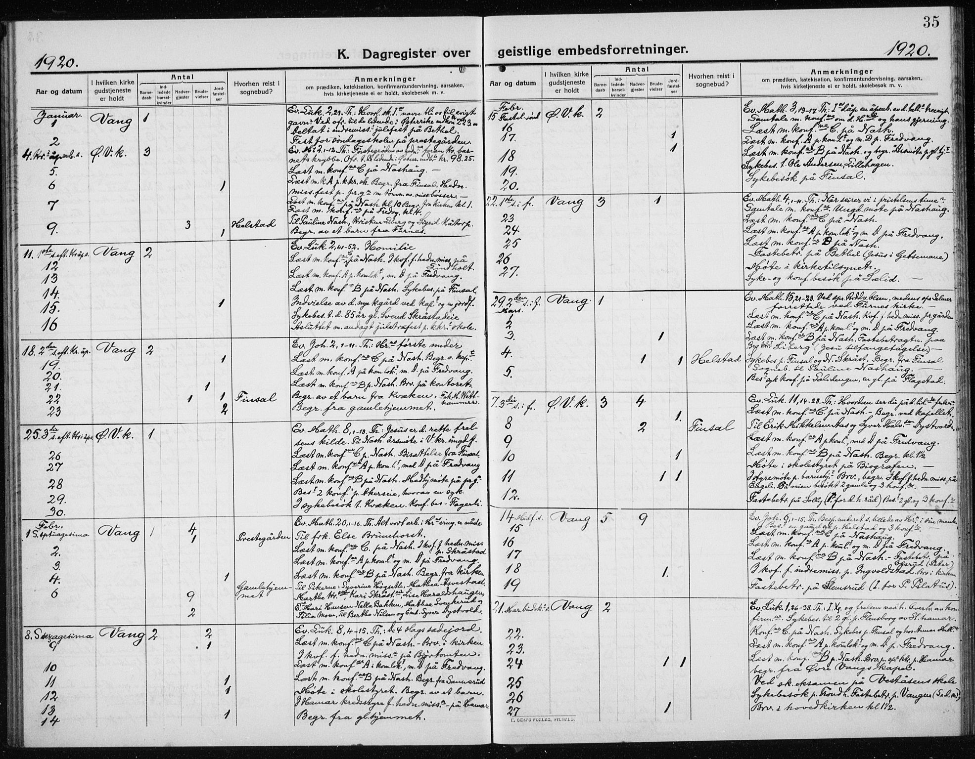 Vang prestekontor, Hedmark, AV/SAH-PREST-008/H/Ha/Haa/L0020: Parish register (official) no. 20, 1911-1926, p. 35