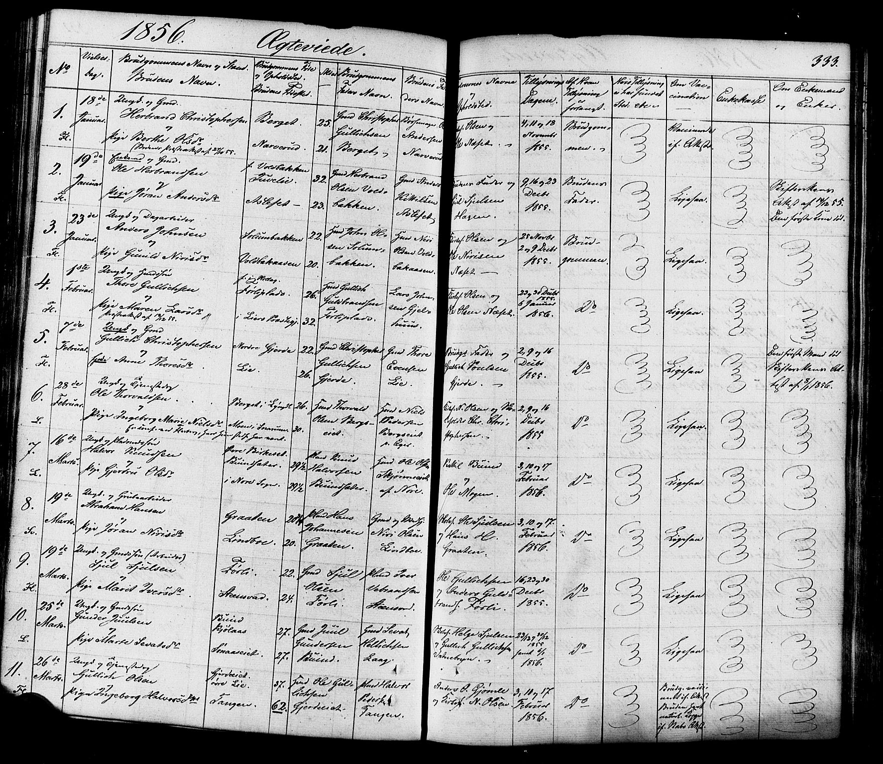 Flesberg kirkebøker, SAKO/A-18/F/Fa/L0006: Parish register (official) no. I 6, 1834-1860, p. 333